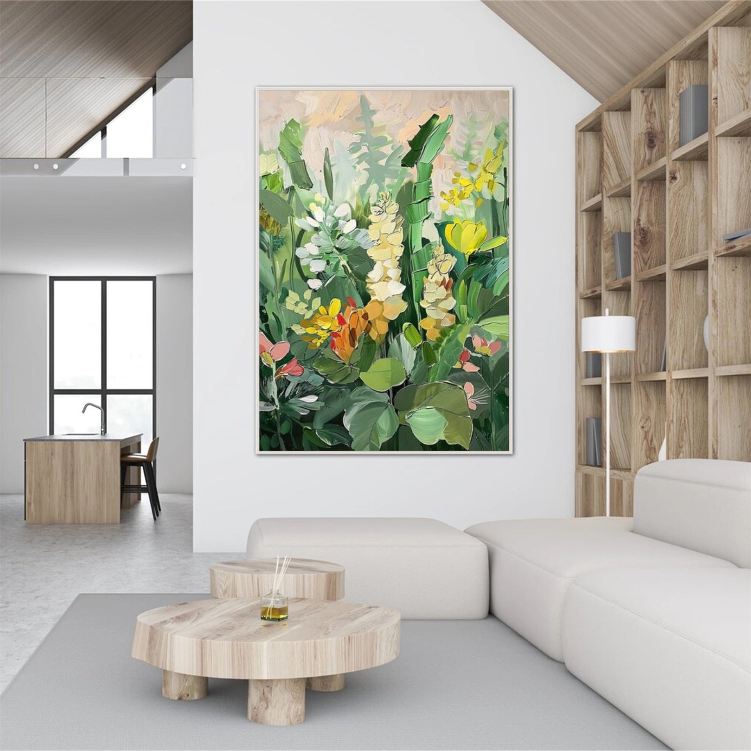 Tree And Flower Abstract Textured Wall Art #TF211