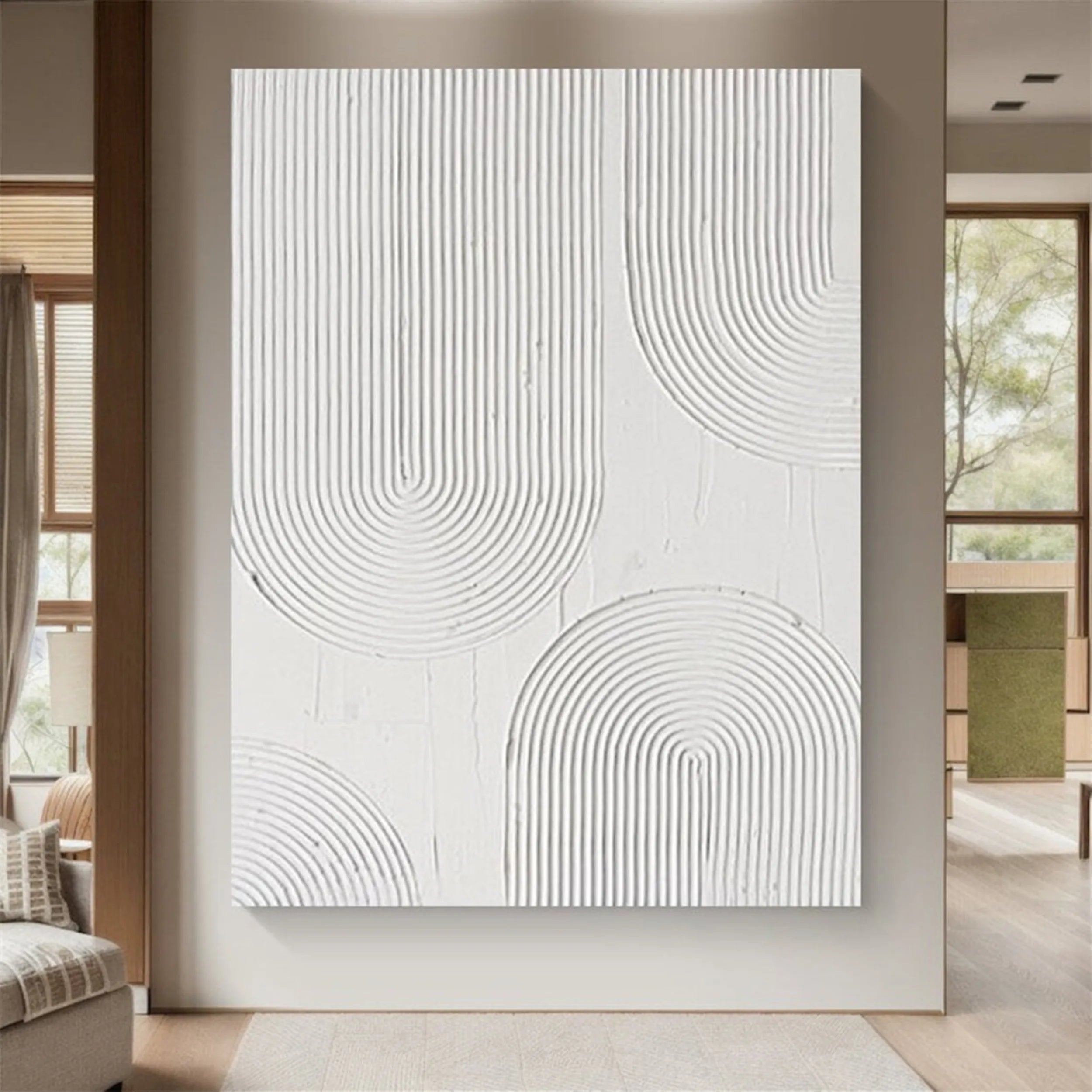 White Textured Minimalist Wall Art #WT106