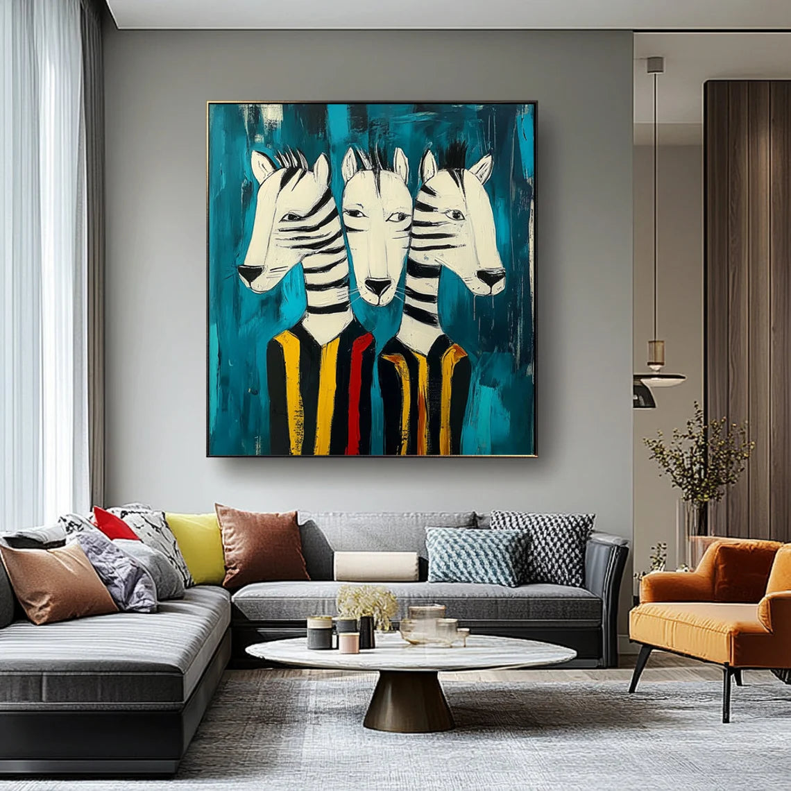 Abstract Animal Art Zebras Texture Wall Art #AT005