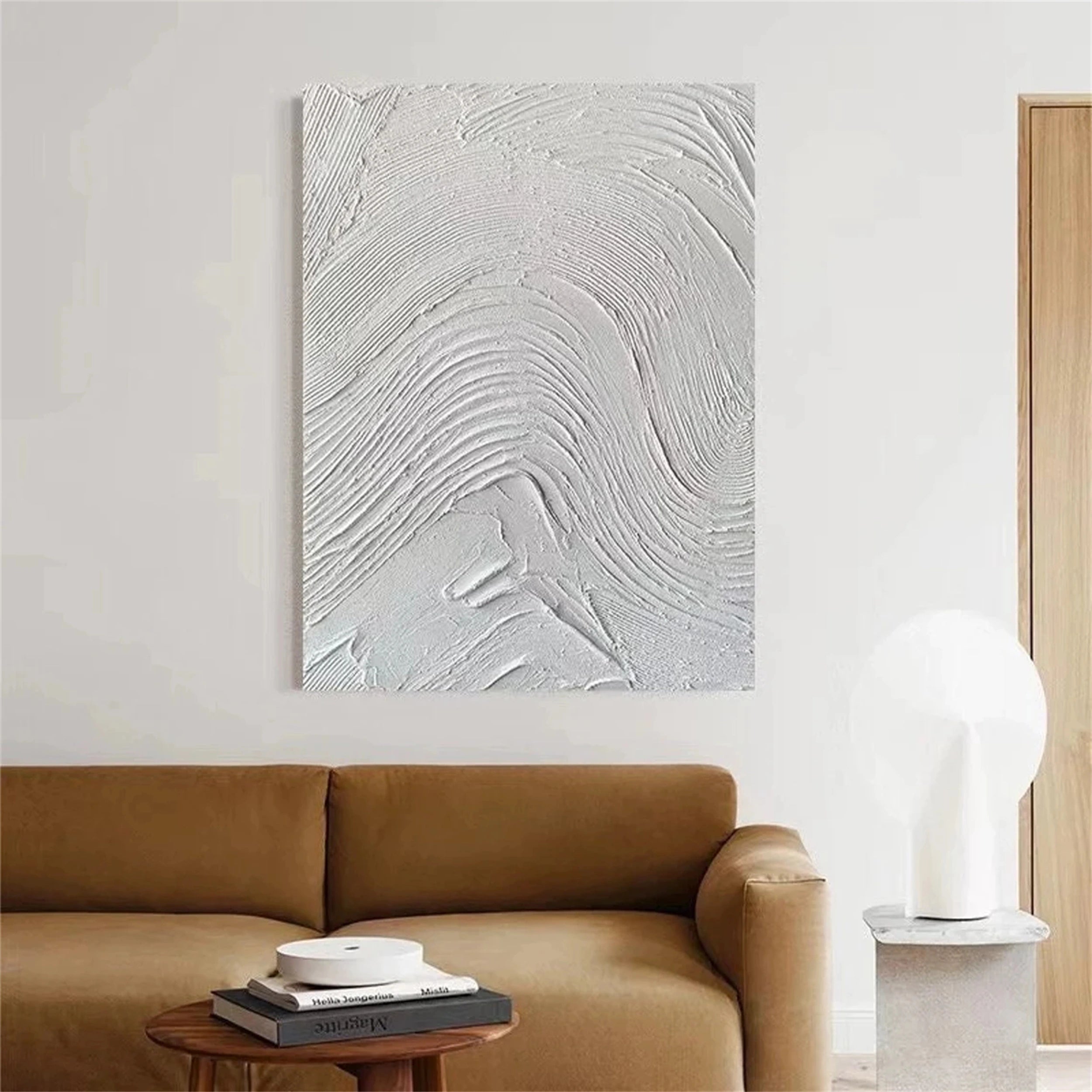 White Textured Minimalist Wall Art #WT075