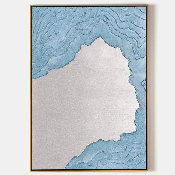 Blue Textured Minimalist Wall Art #BL019