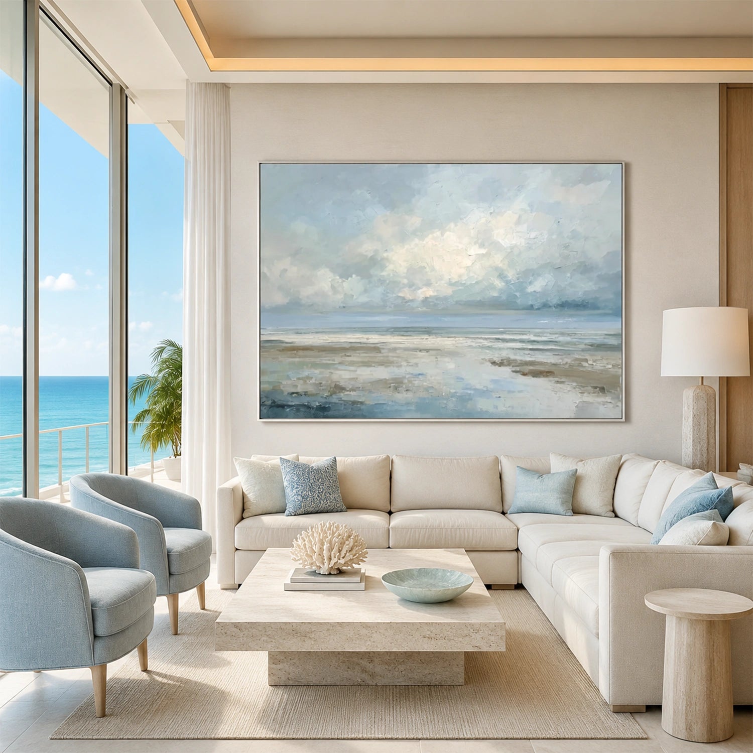 Sky And Ocean Abstract Wall Art #SO437