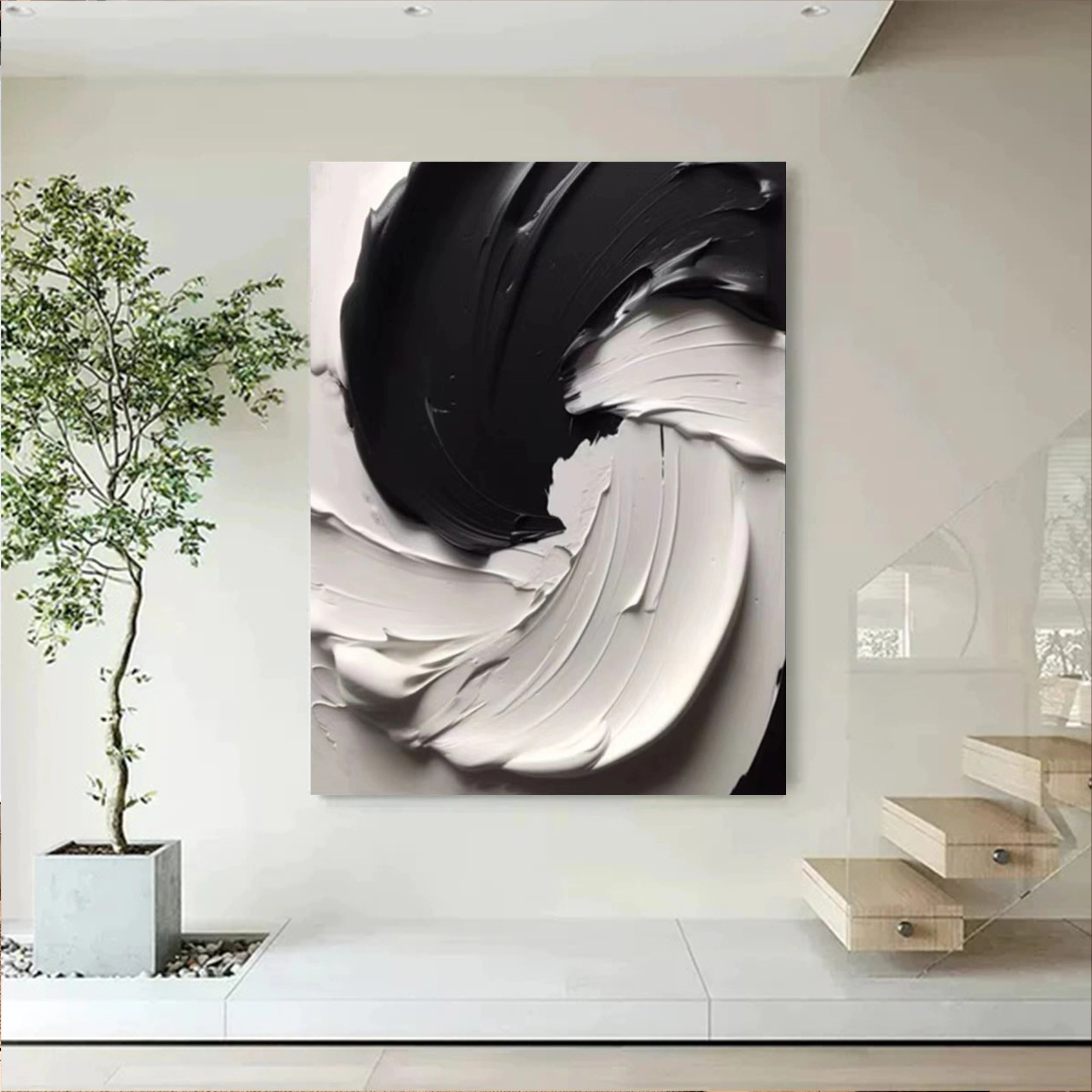 Black Textured Minimalist Wall Art #BT033