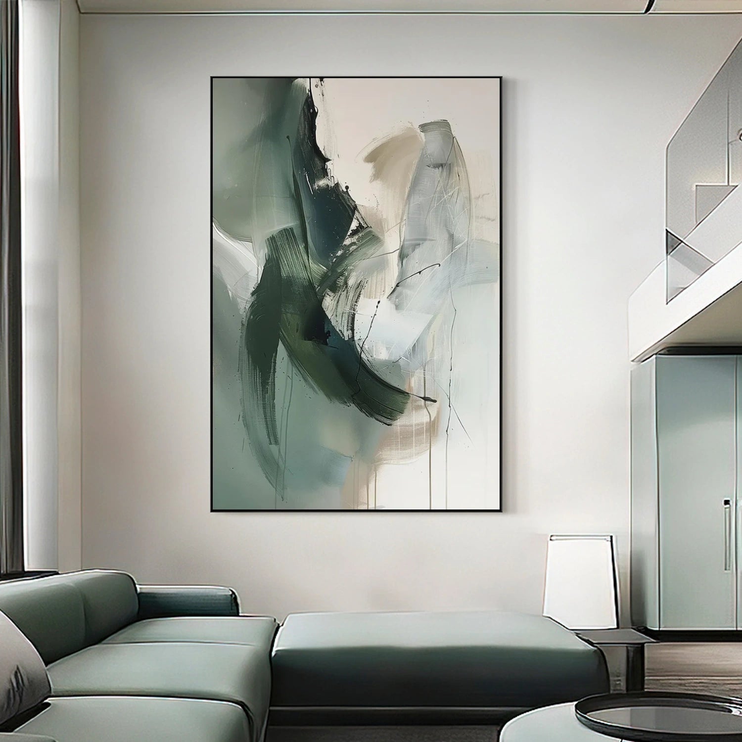 Green Abstract Wall Art #AW176