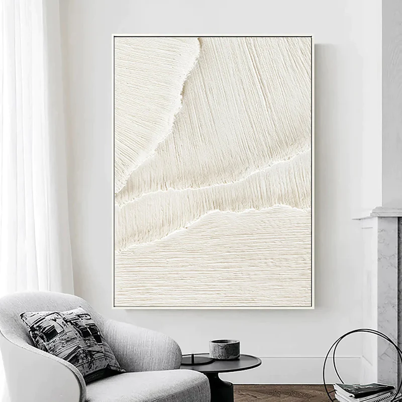 White Textured Minimalist Wall Art #WT009