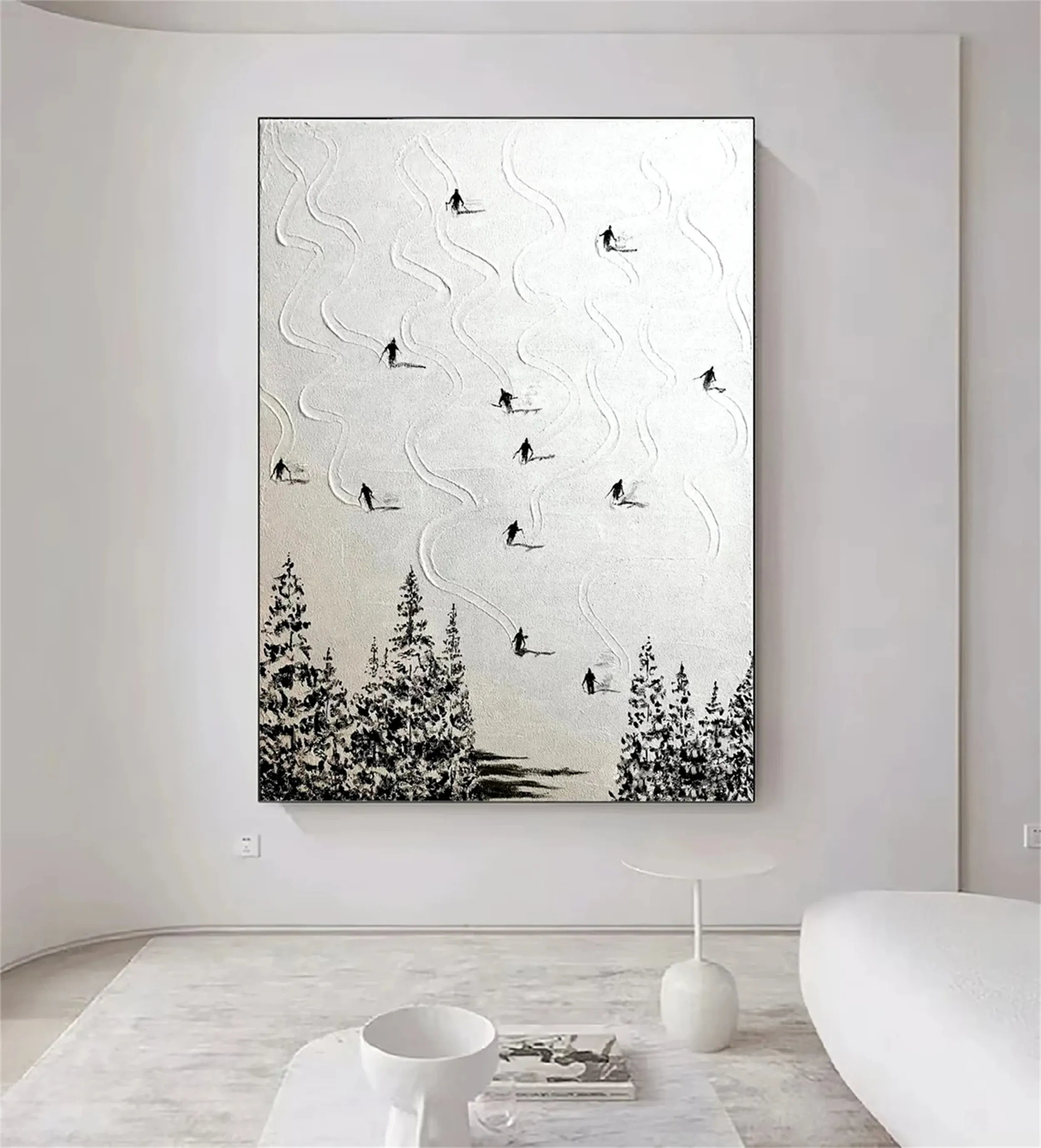 White Textured Minimalist Wall Art #WT153