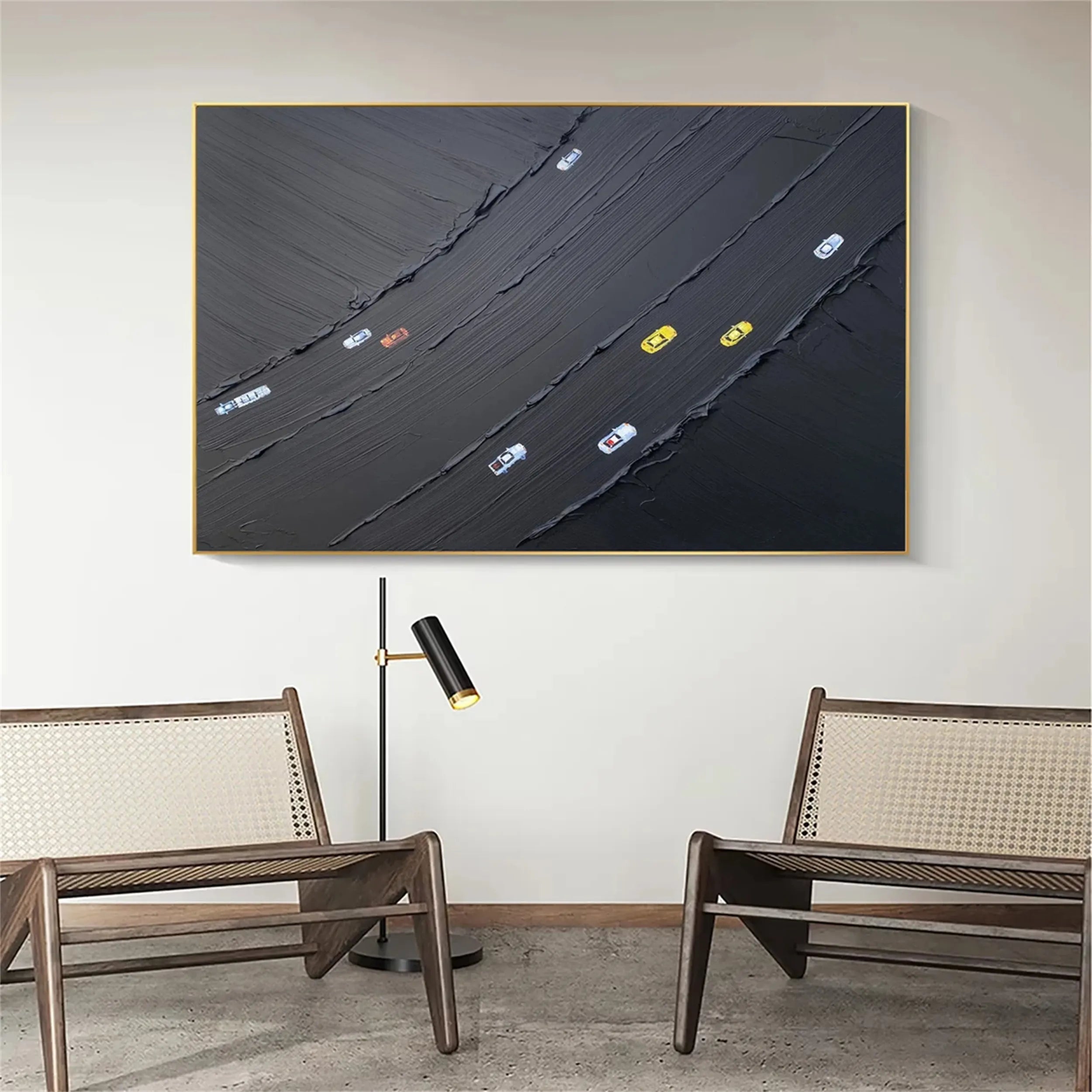 Black Textured Minimalist Wall Art #BT065