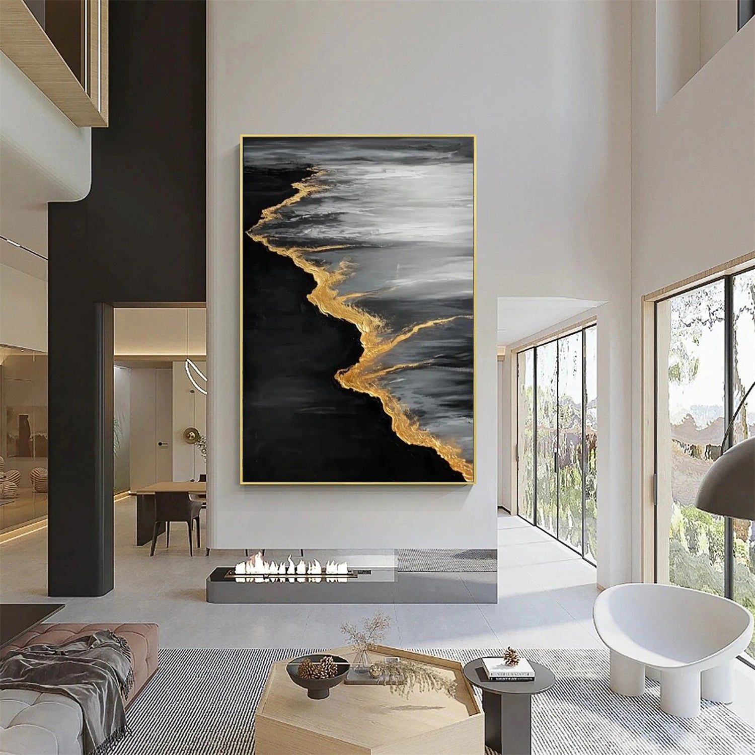 Sky And Ocean Abstract Textured Wall Art #SO262