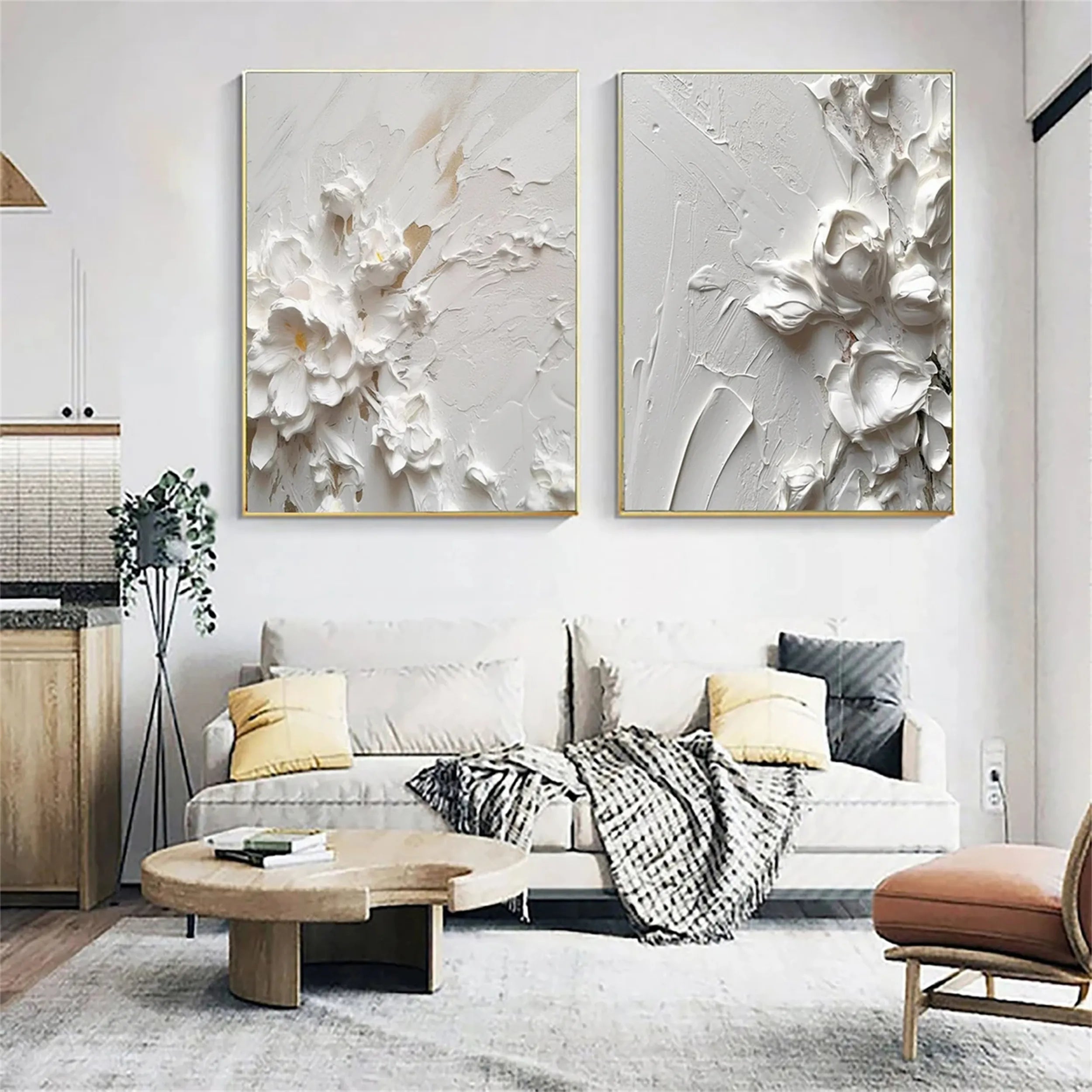Colorful Tree And Flower Painting Set of 2 #TF015
