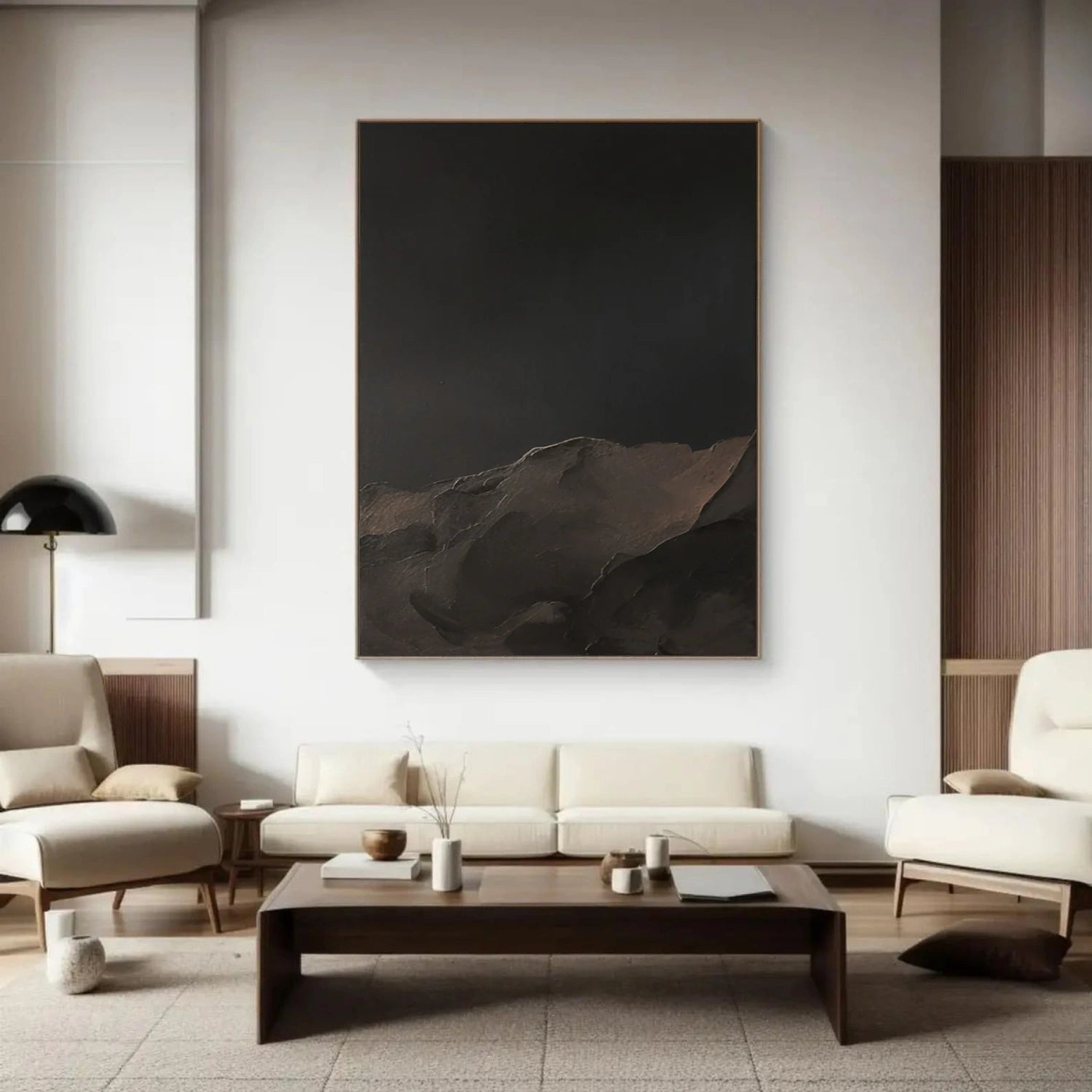 Black Minimalist Textured Canvas Art #BT089