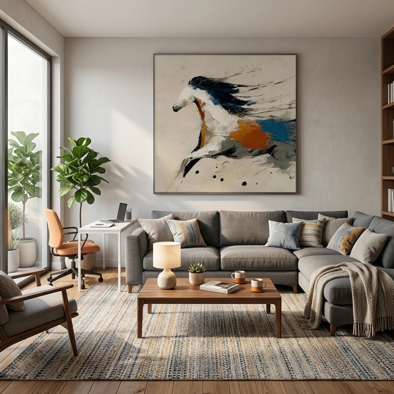 Abstract Animal Art Horse Wall Art #AT083