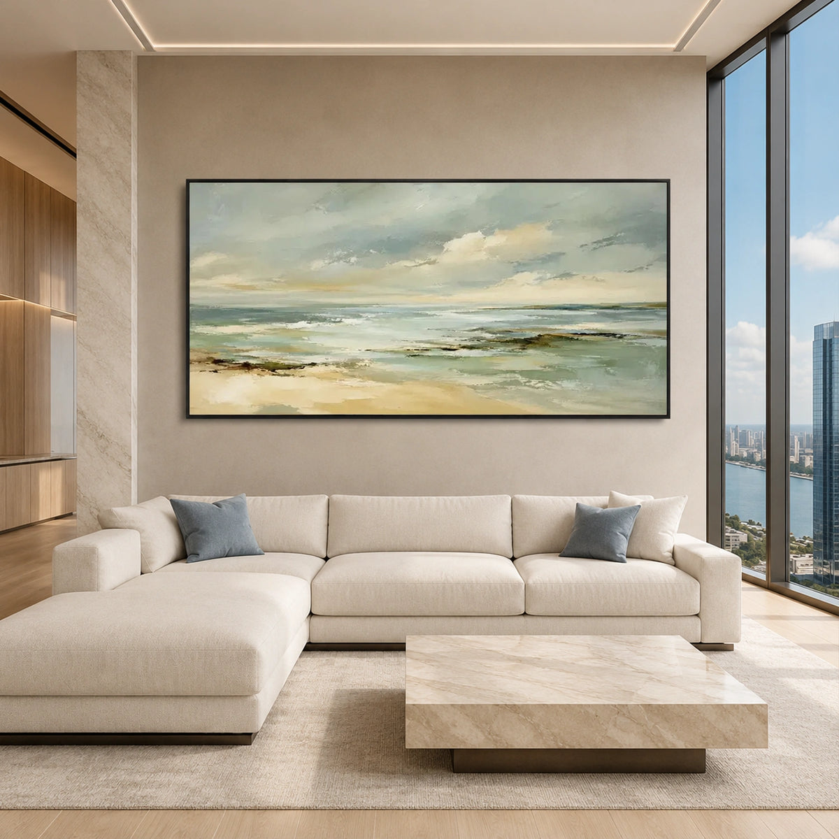 Sky And Ocean Abstract Wall Art #SO448