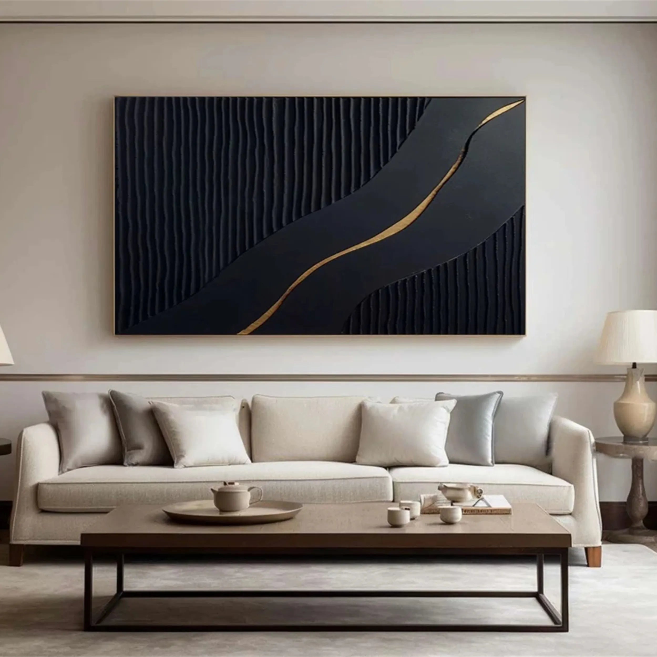 Black Textured Minimalist Wall Art #BT055
