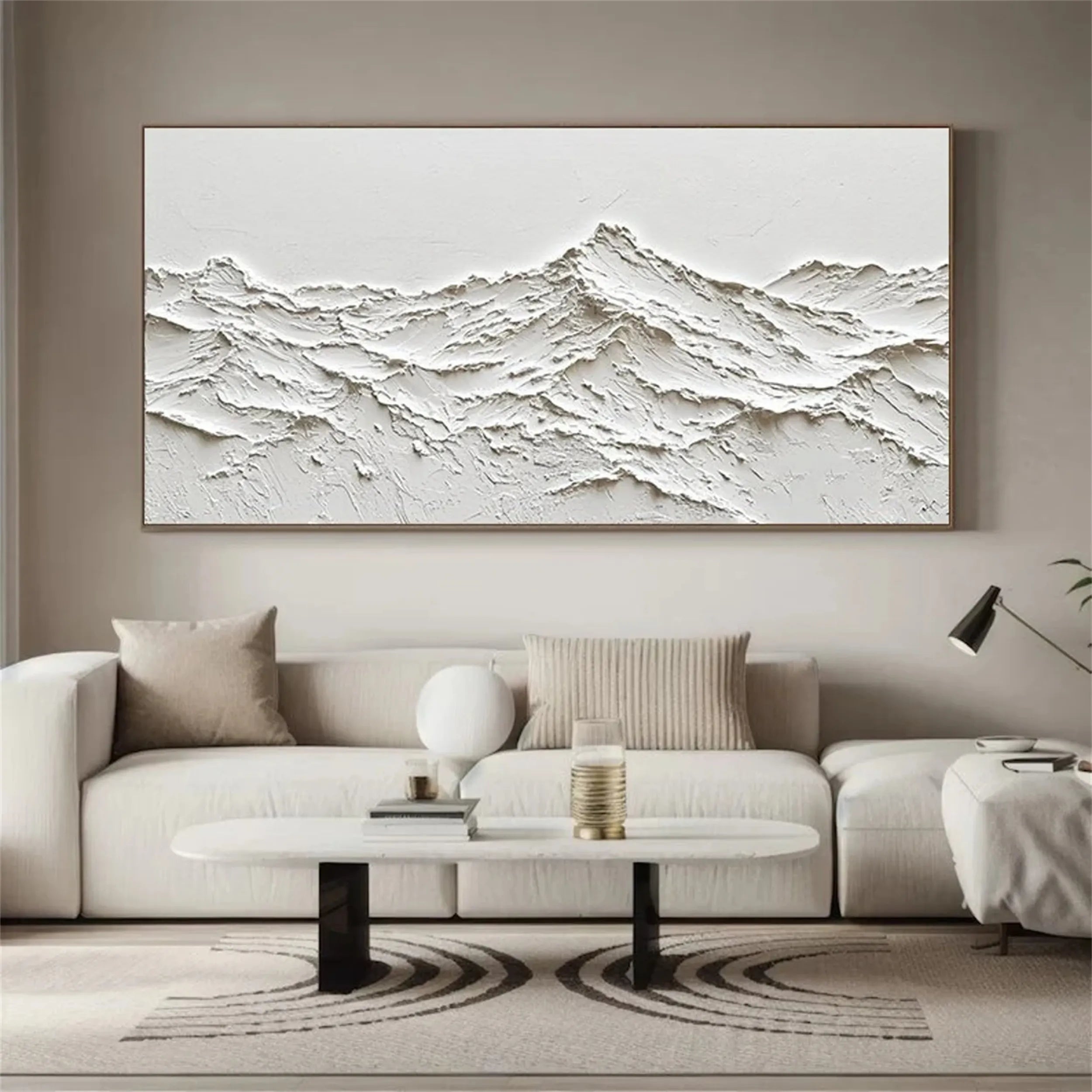 White Textured Minimalist Wall Art #WT128