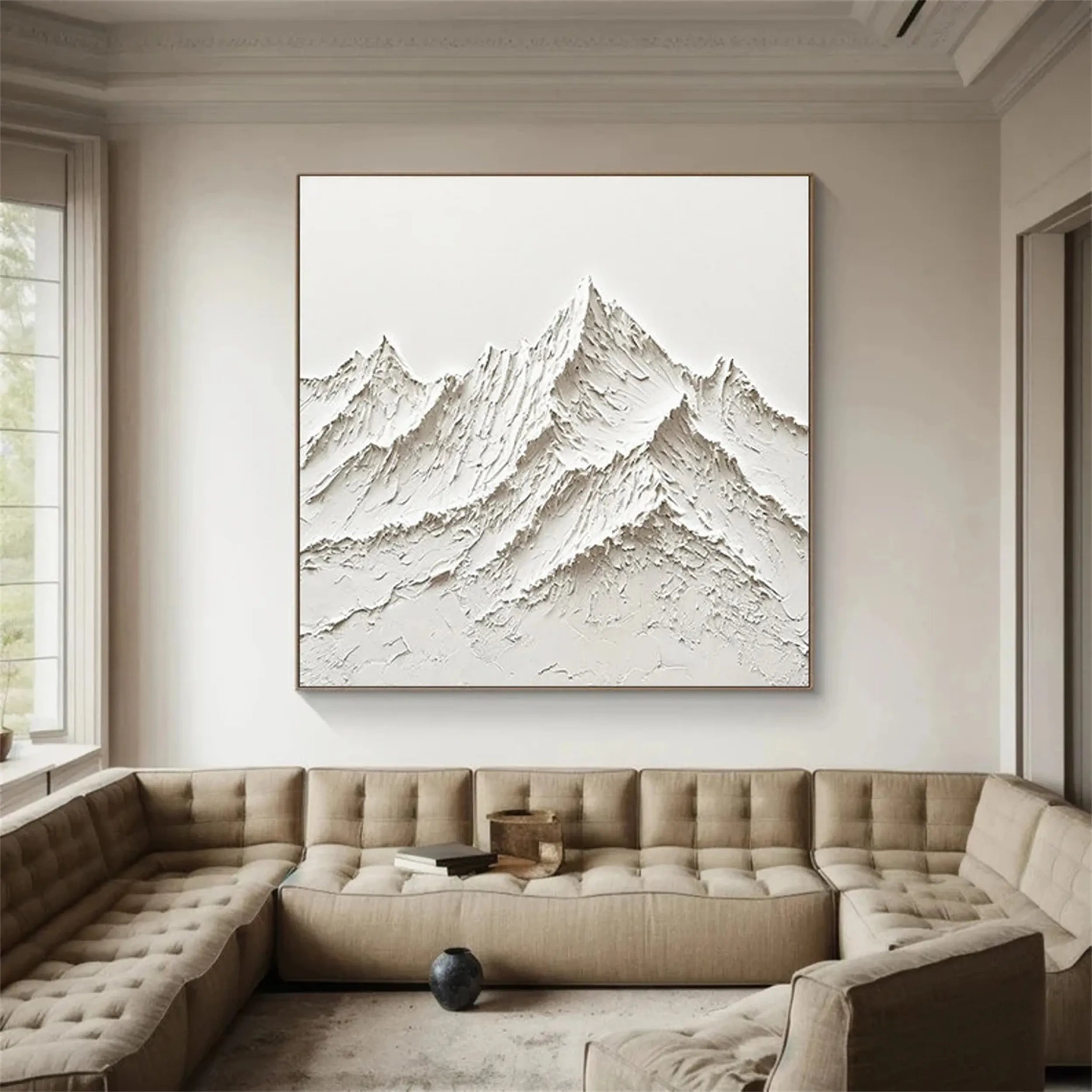 White Textured Minimalist Wall Art #WT146
