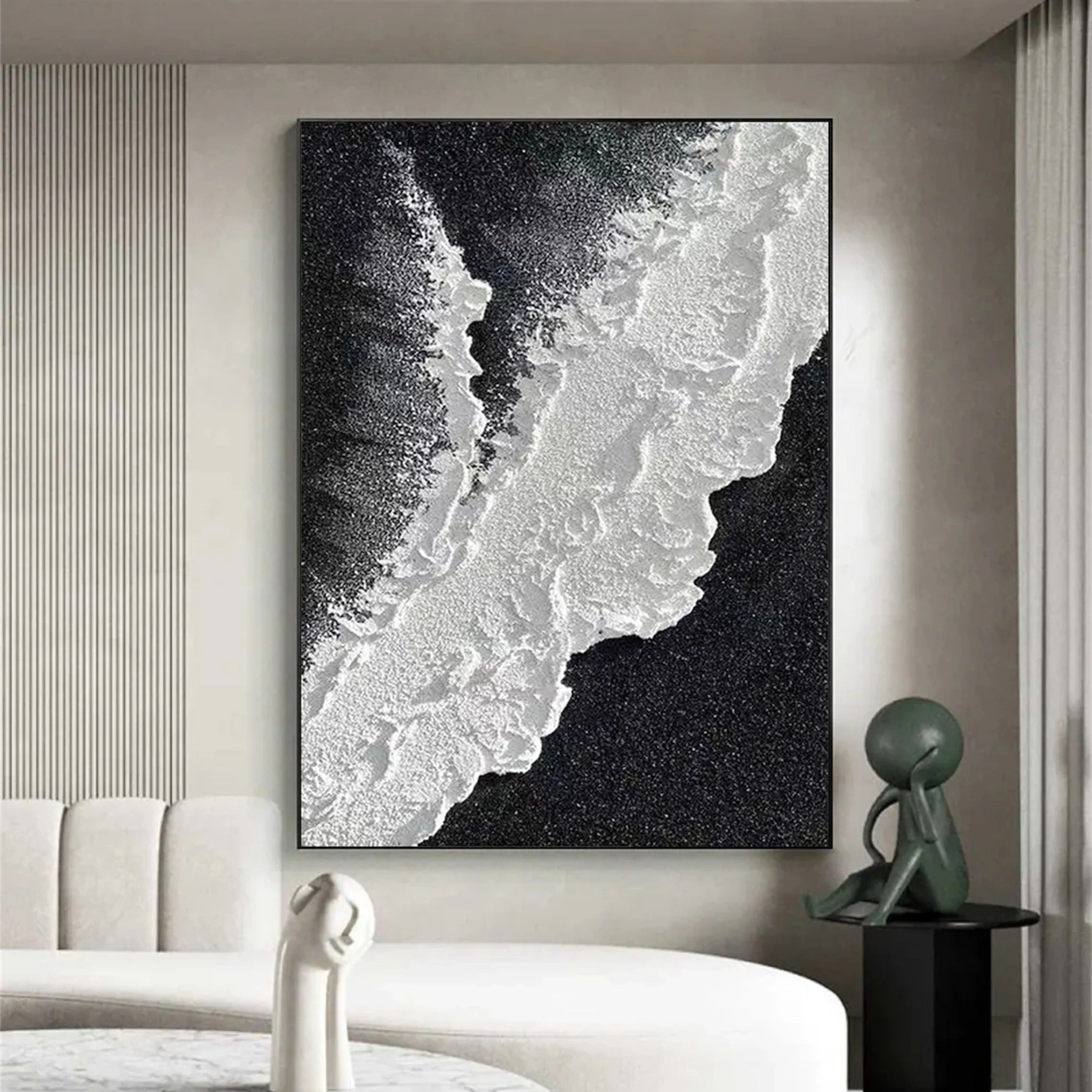 Black Textured Minimalist Wall Art #BT048