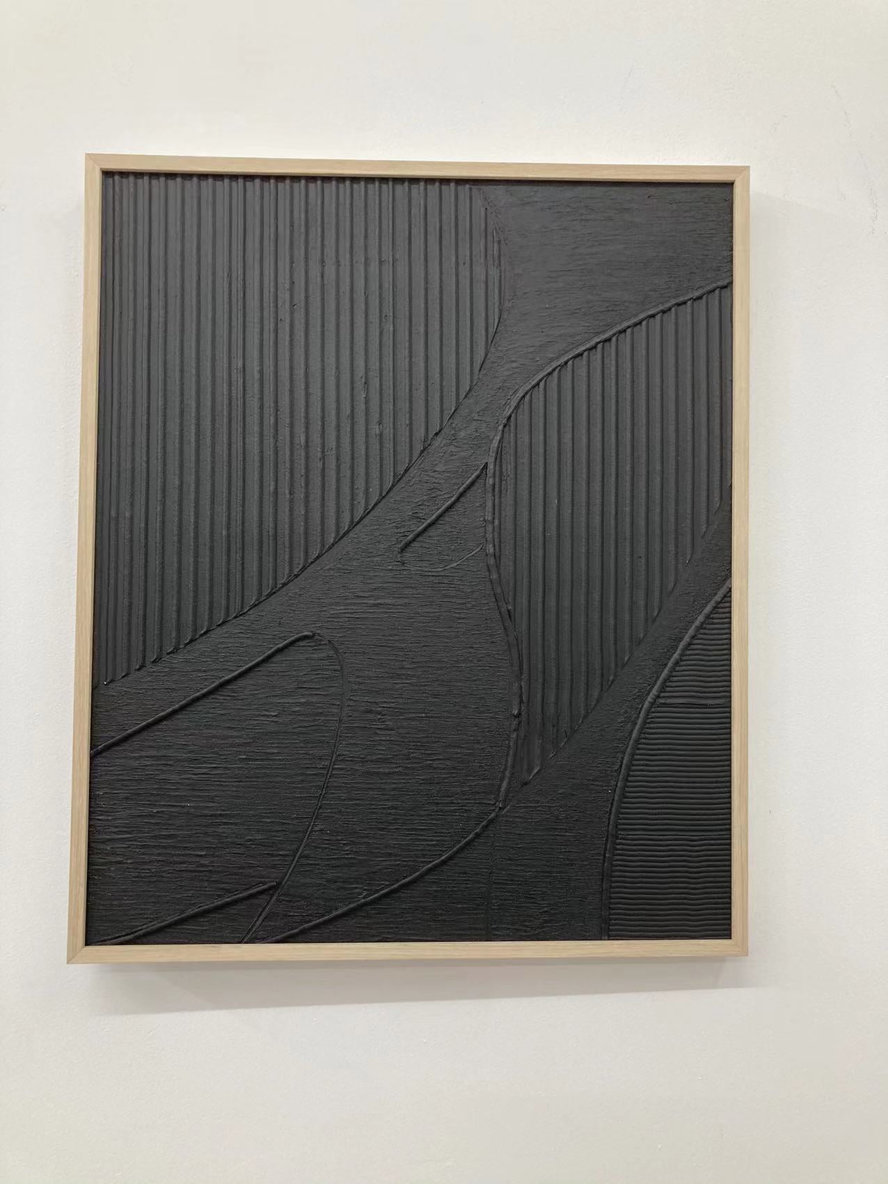 Black Textured Minimalist Wall Art #BT004