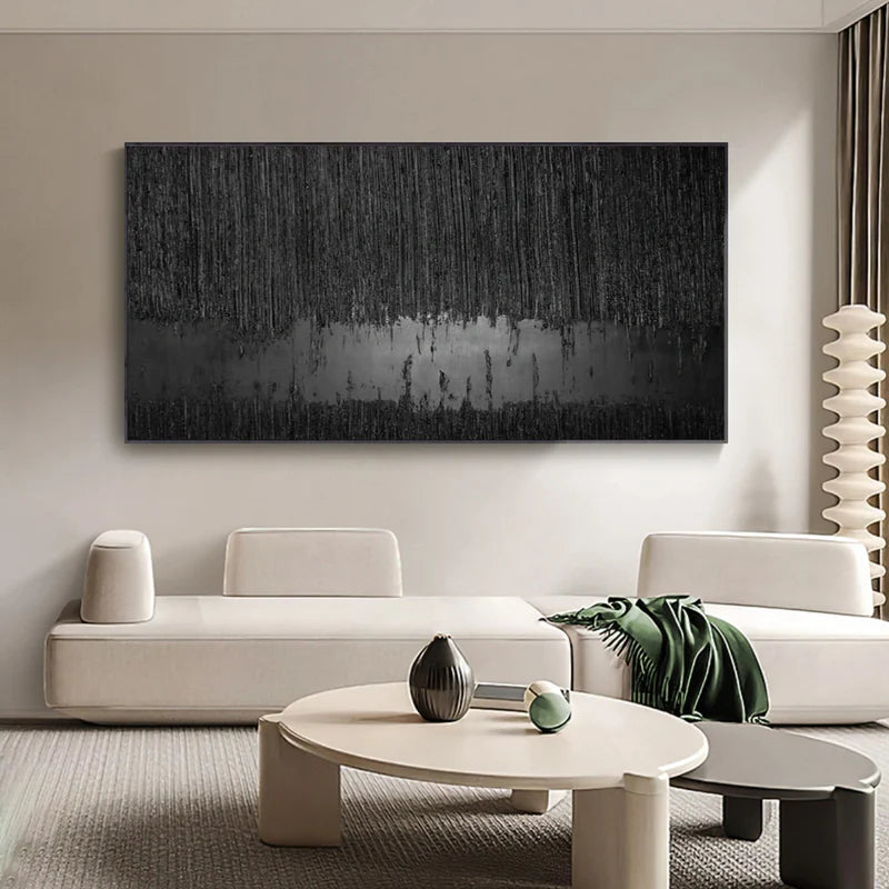 Black Textured Minimalist Wall Art #BT025