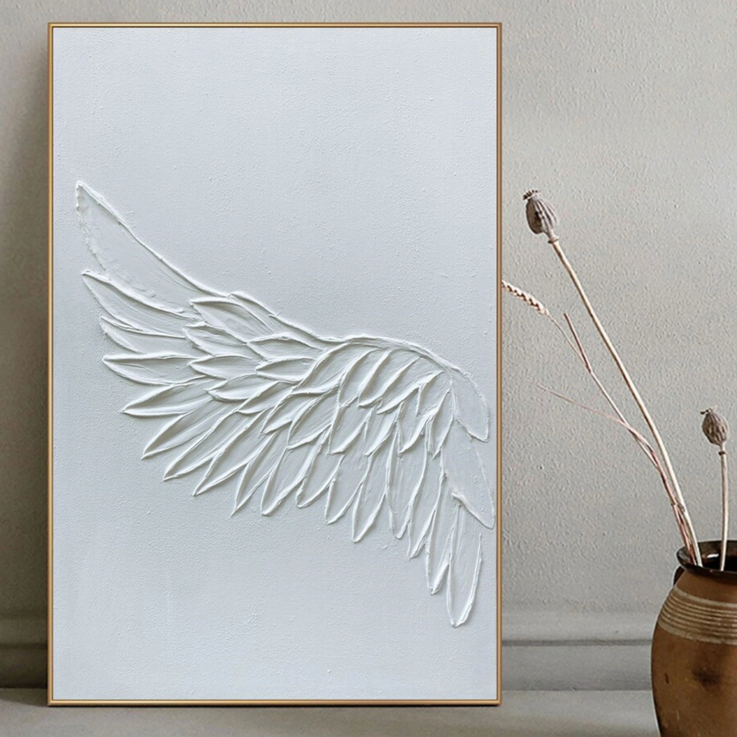 White Textured Minimalist Wall Art #WT063