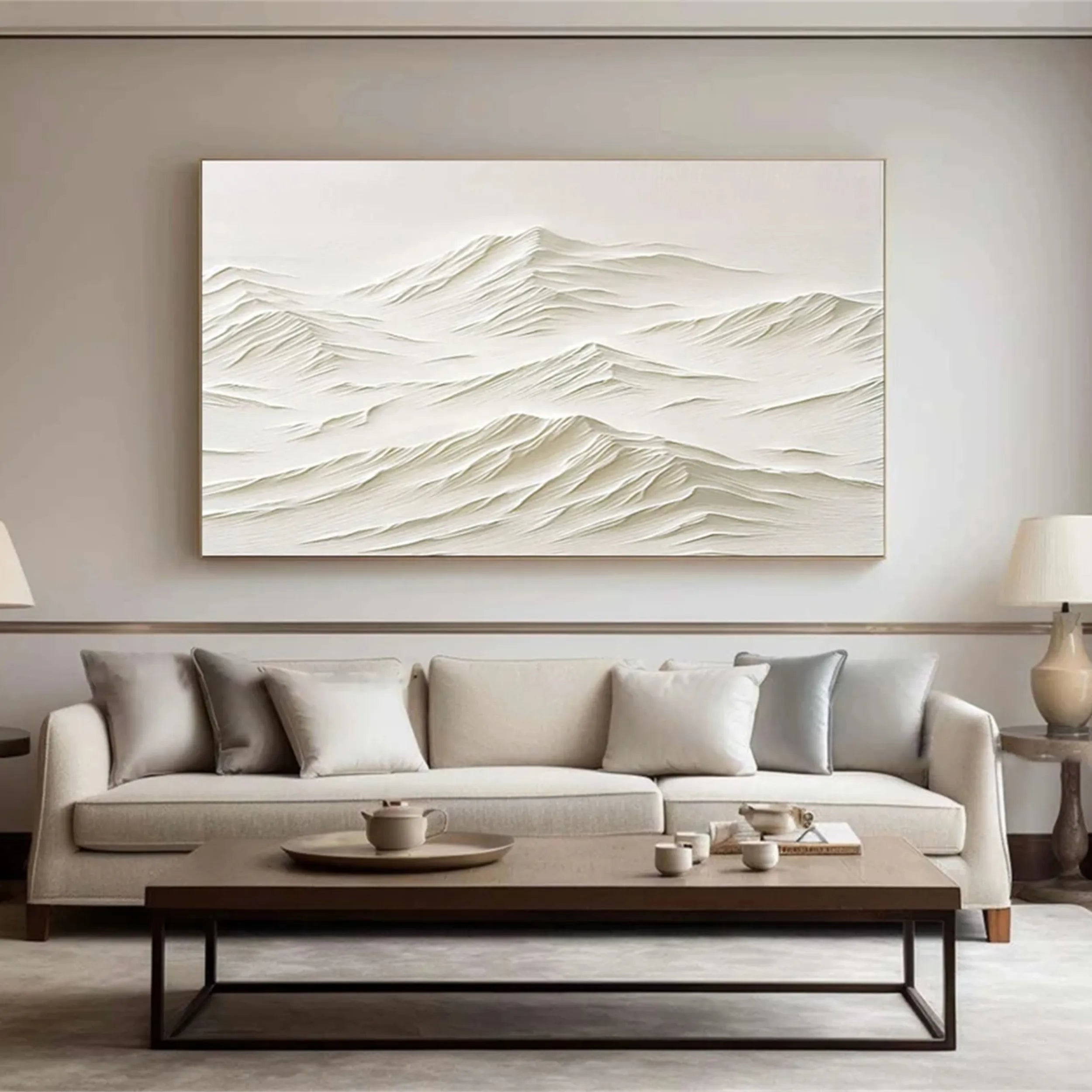 White Textured Minimalist Wall Art #WT131