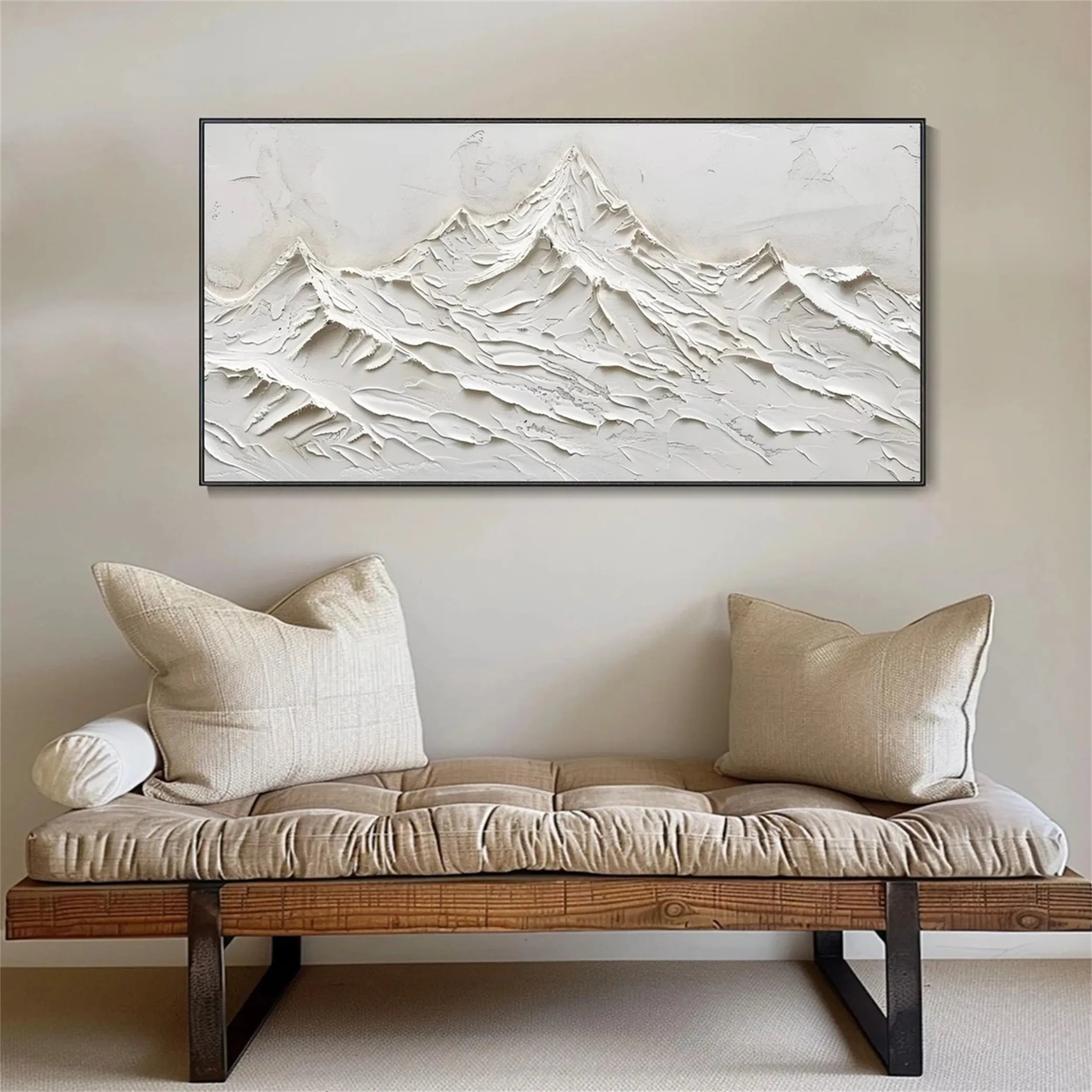 White Textured Minimalist Wall Art #WT124