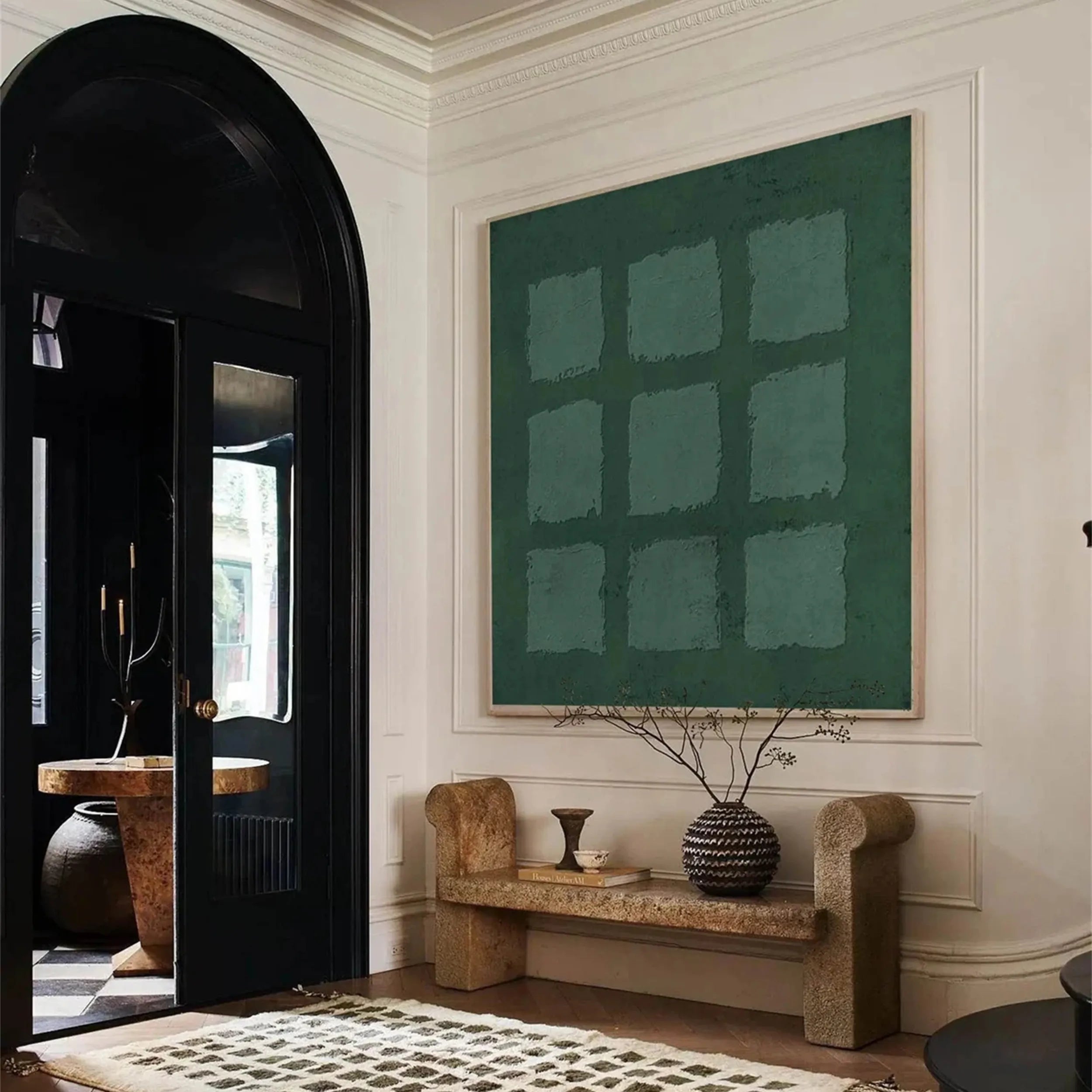 Green Textured Minimalist Wall Art #GT018