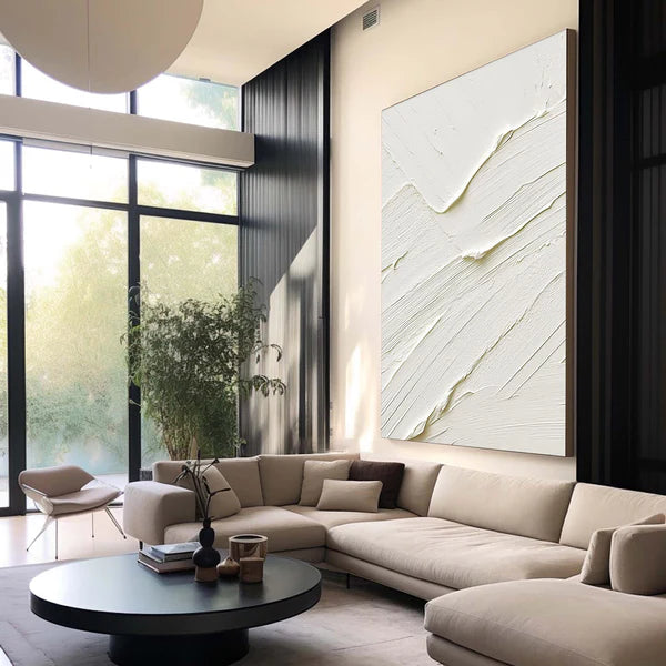 White Textured Minimalist Wall Art #WT038