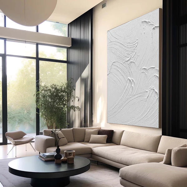 White Textured Minimalist Wall Art #WT049