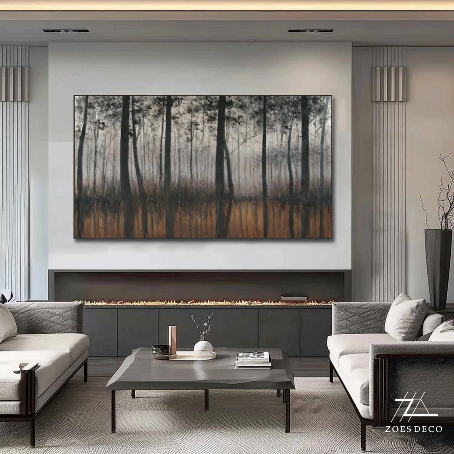 Colorful Tree And Flower Painting #TF071