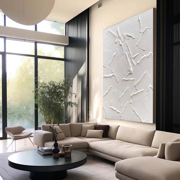 White Textured Minimalist Wall Art #WT041