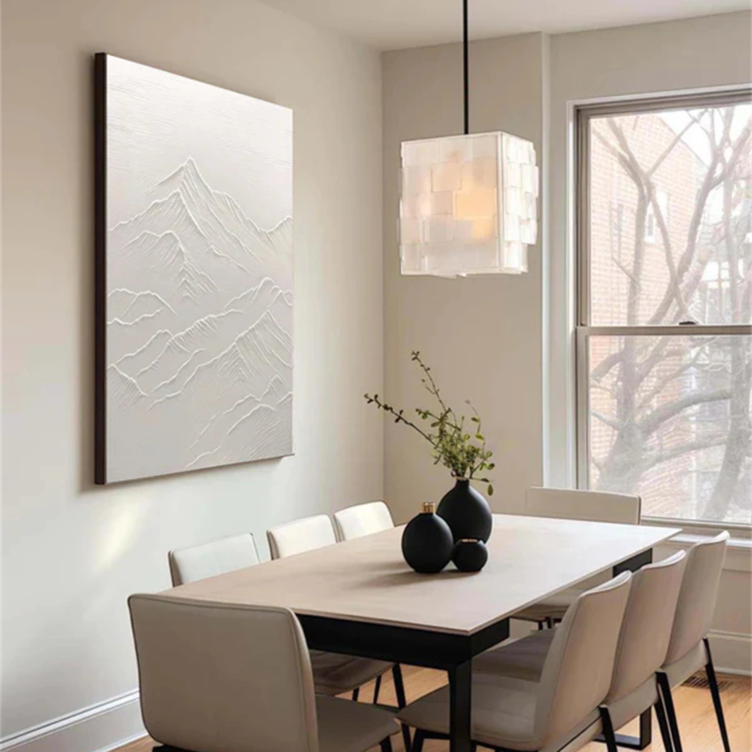 White Textured Minimalist Wall Art #WT048