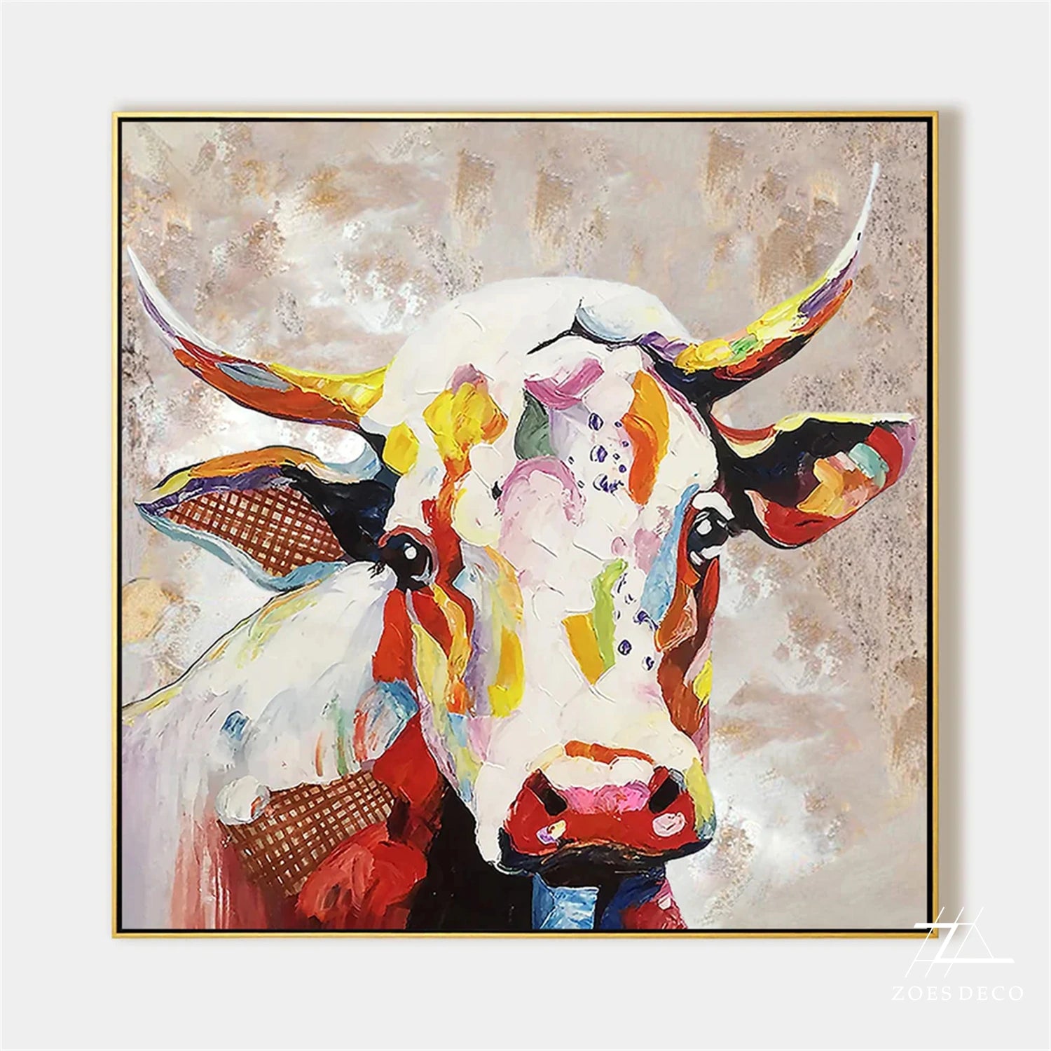 Abstract Animal Art Cow Texture Wall Art #AT007
