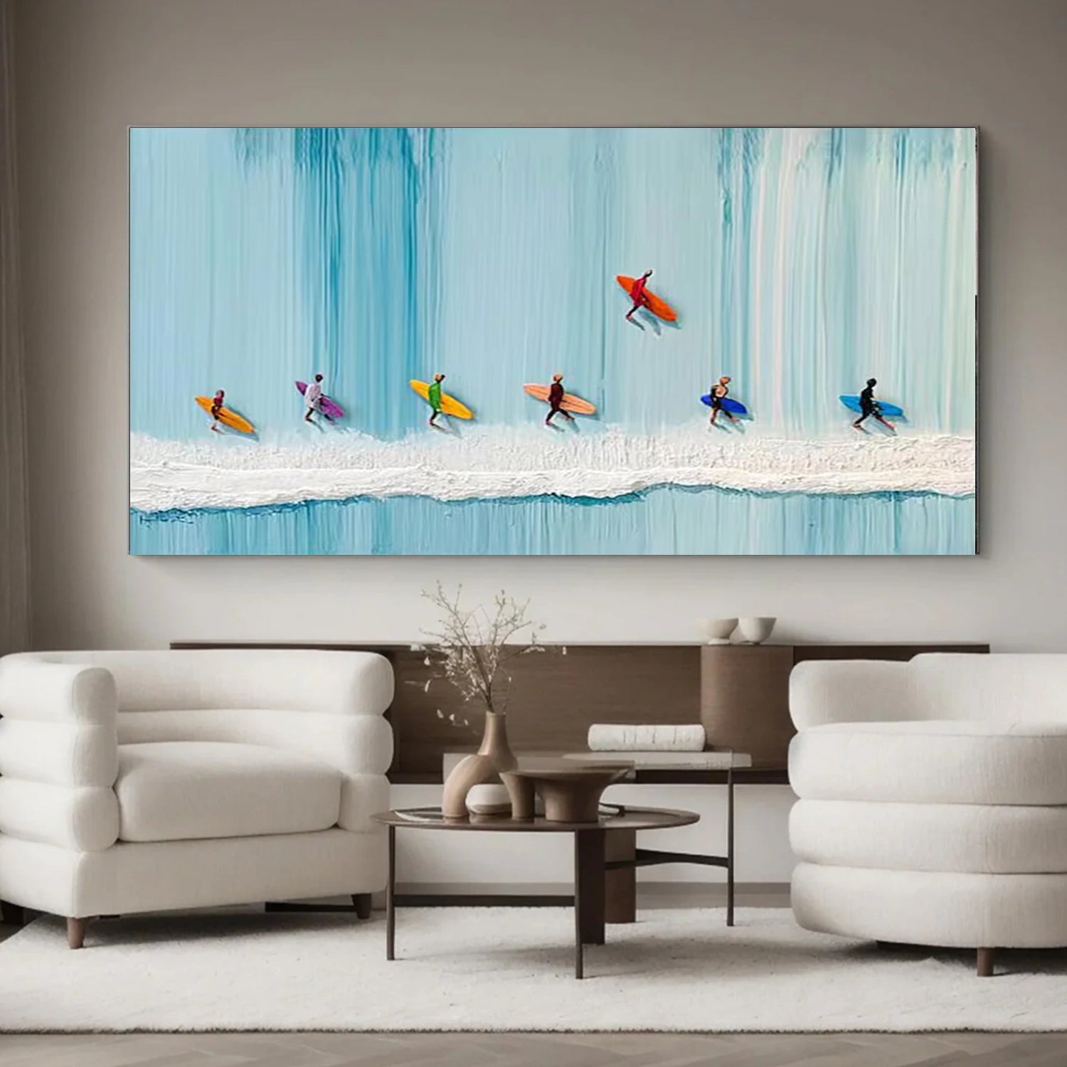 Surfing Sport Textured Wall Art #BA053