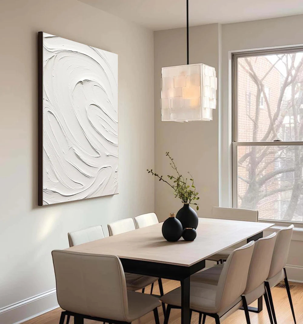White Textured Minimalist Wall Art #WT026