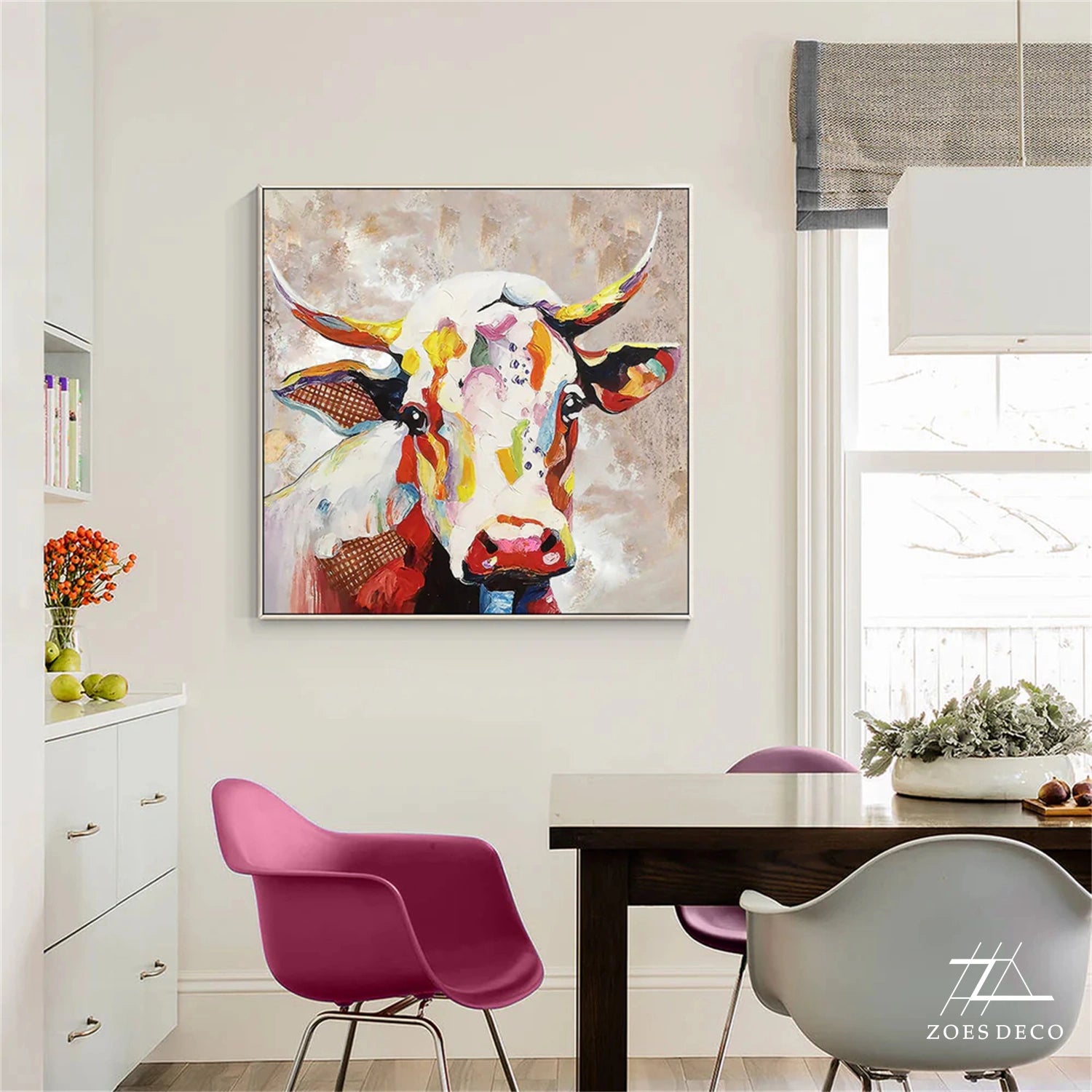 Abstract Animal Art Cow Texture Wall Art #AT007