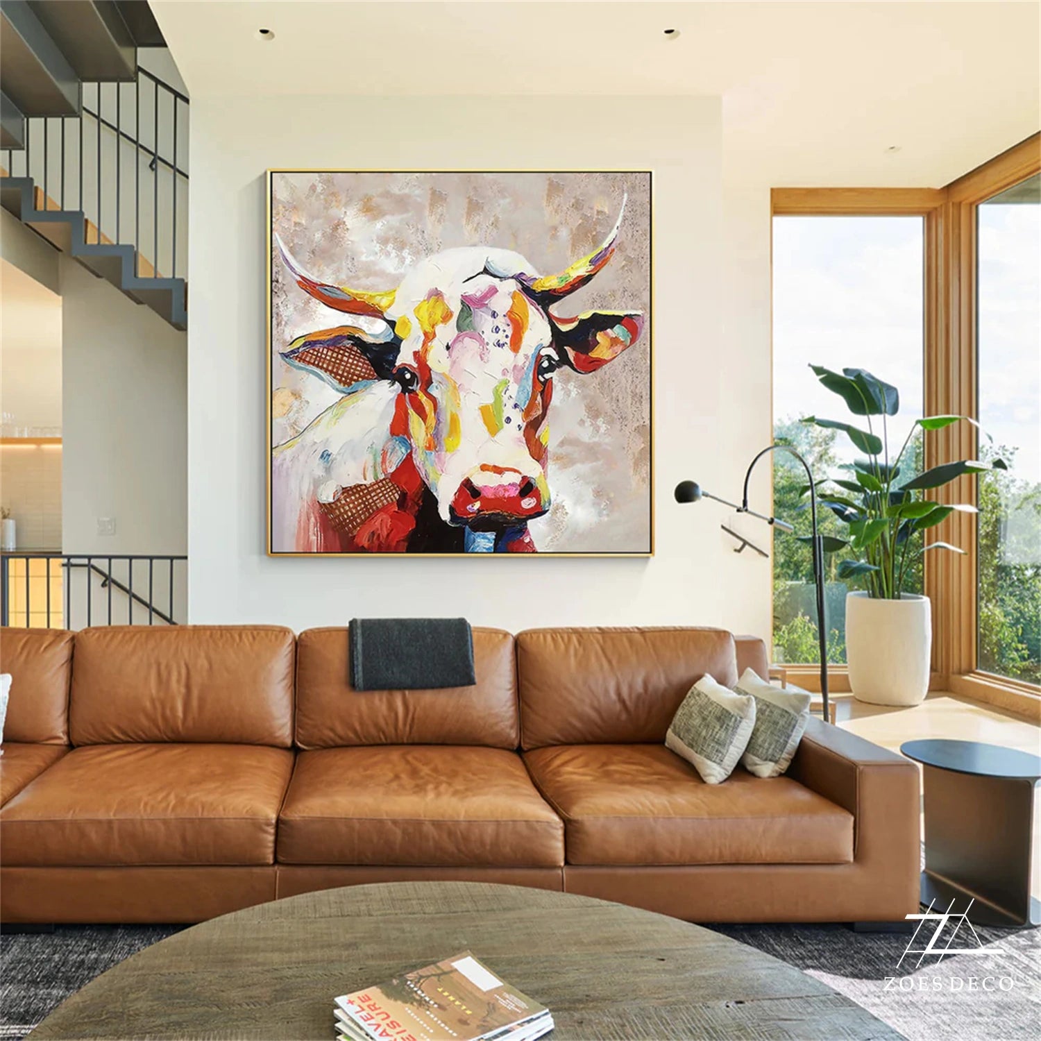 Abstract Animal Art Cow Texture Wall Art #AT007