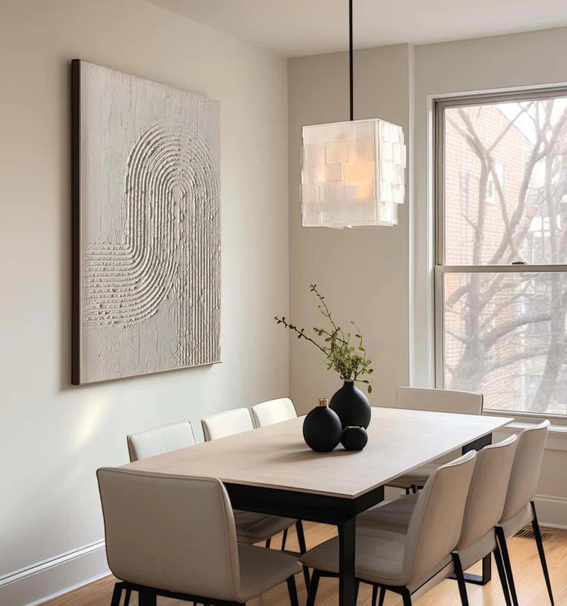 Beige & Brown Textured Minimalist Wall Art #BM012