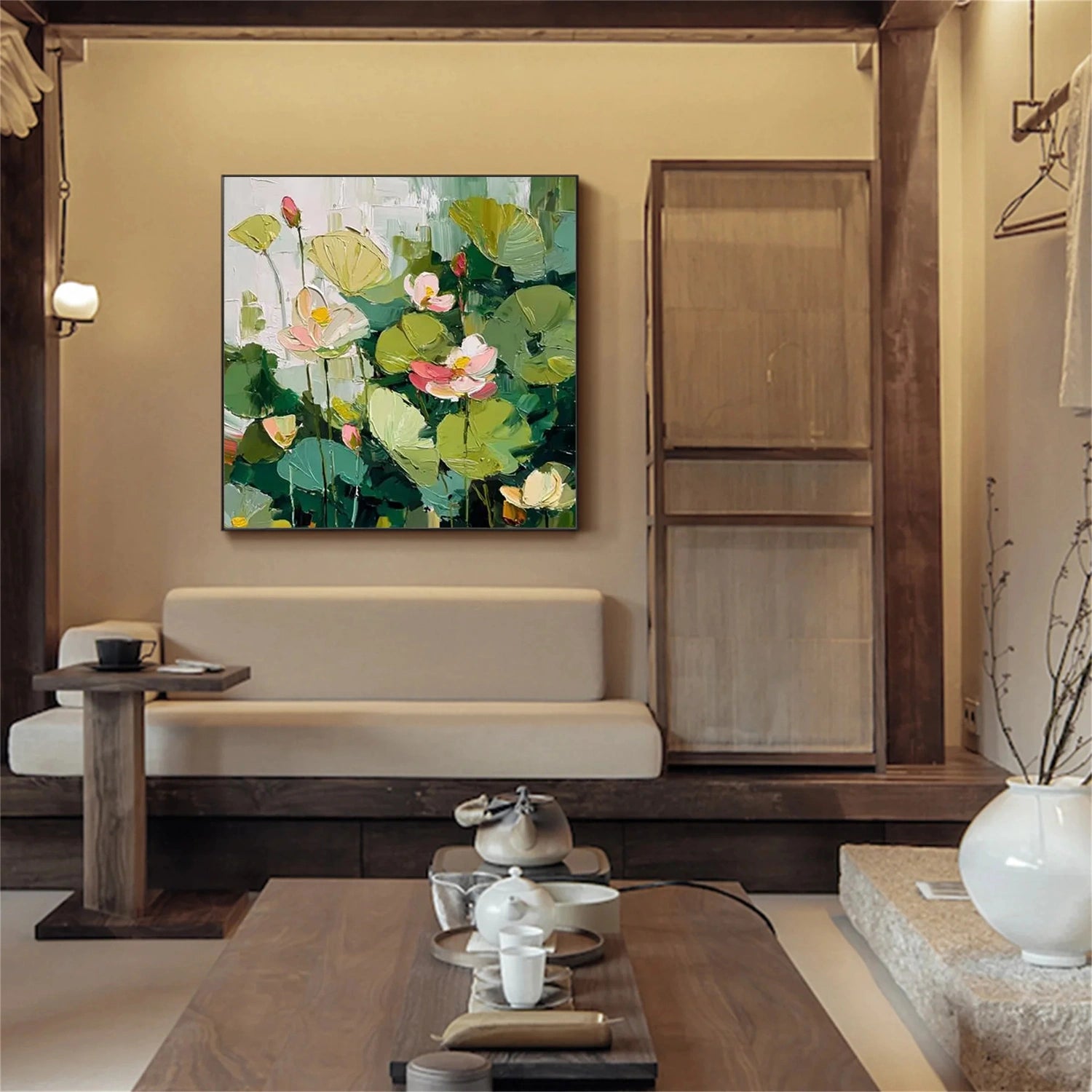 Tree And Flower Abstract Textured Wall Art #TF163