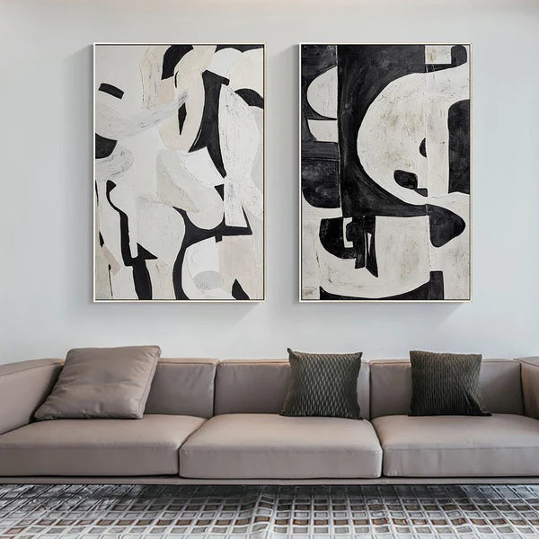 Wabi Sabi Abstract Wall Art Set of 2 #WA045