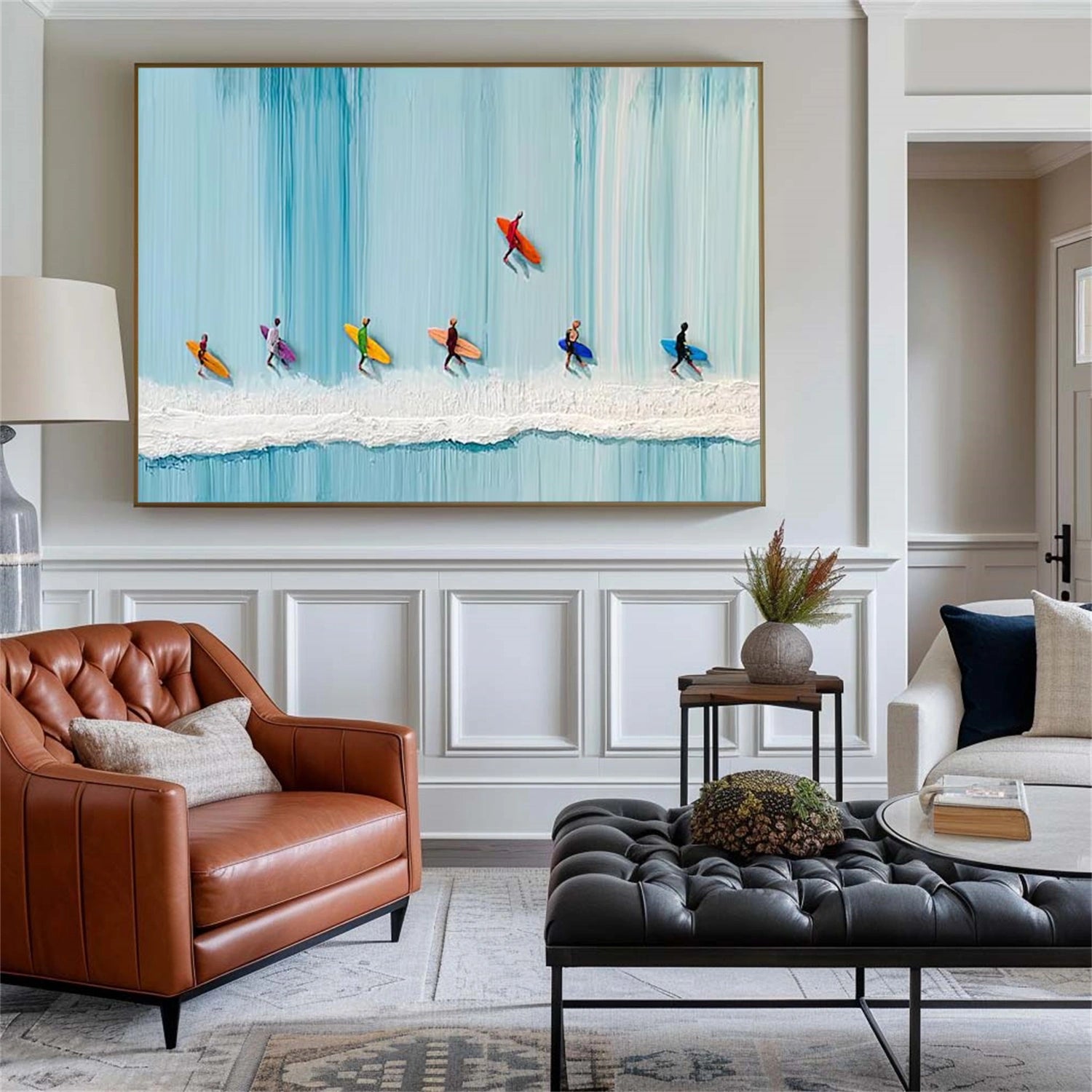 Surfing Sport Textured Wall Art #BA053