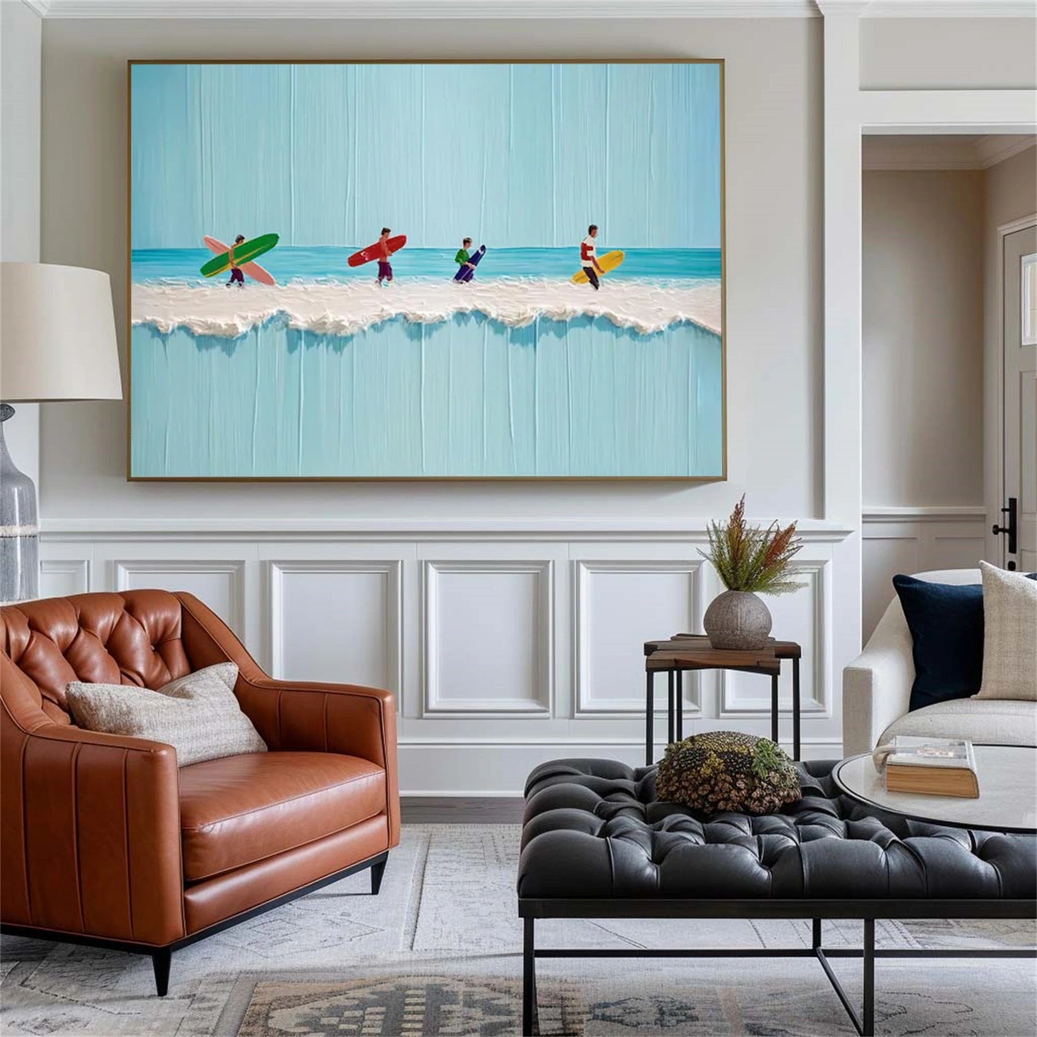 Surfing Sport Textured Wall Art #BA054