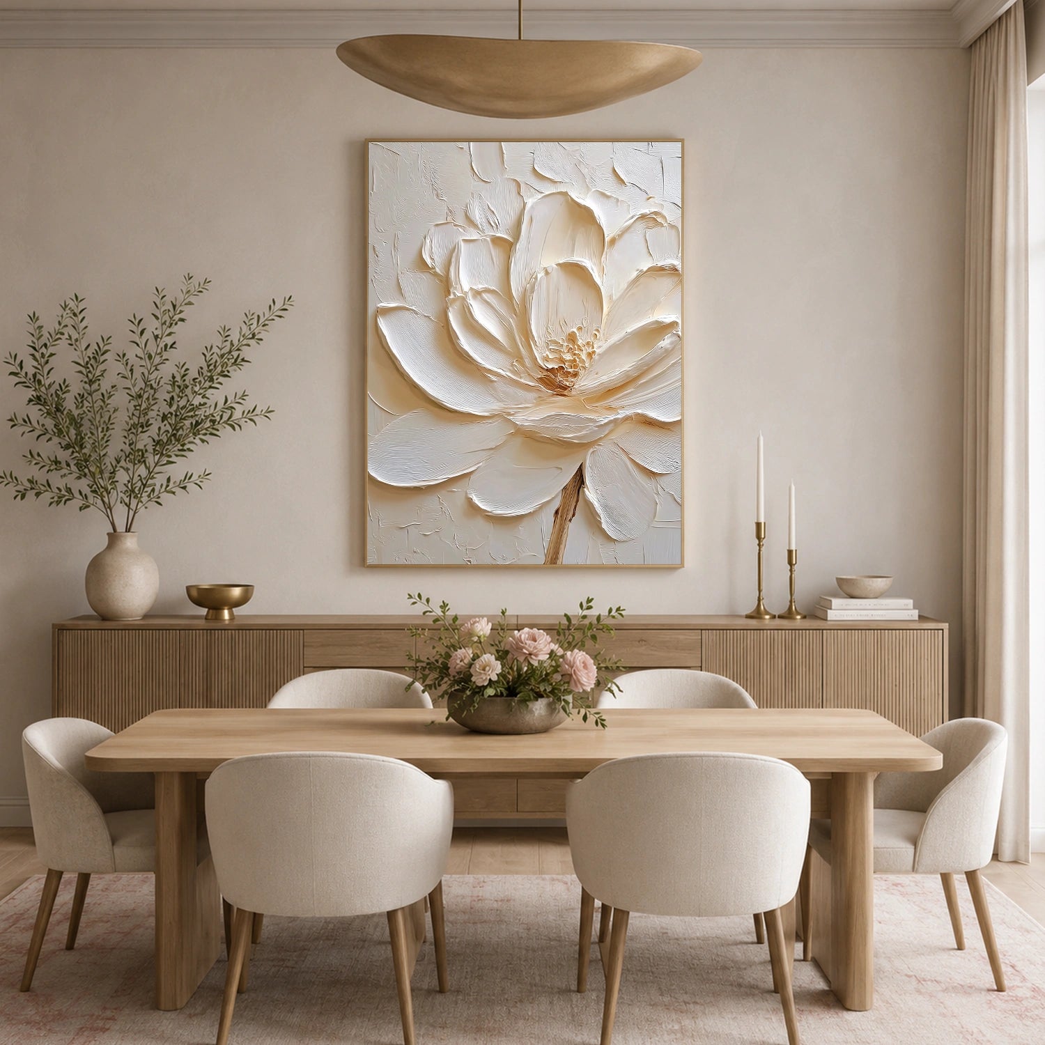 Tree And Flower Abstract Textured Wall Art #TF215