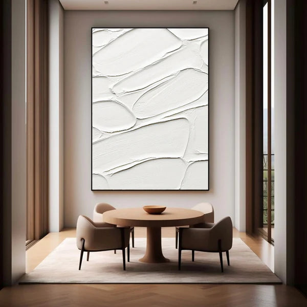 White Textured Minimalist Wall Art #WT047