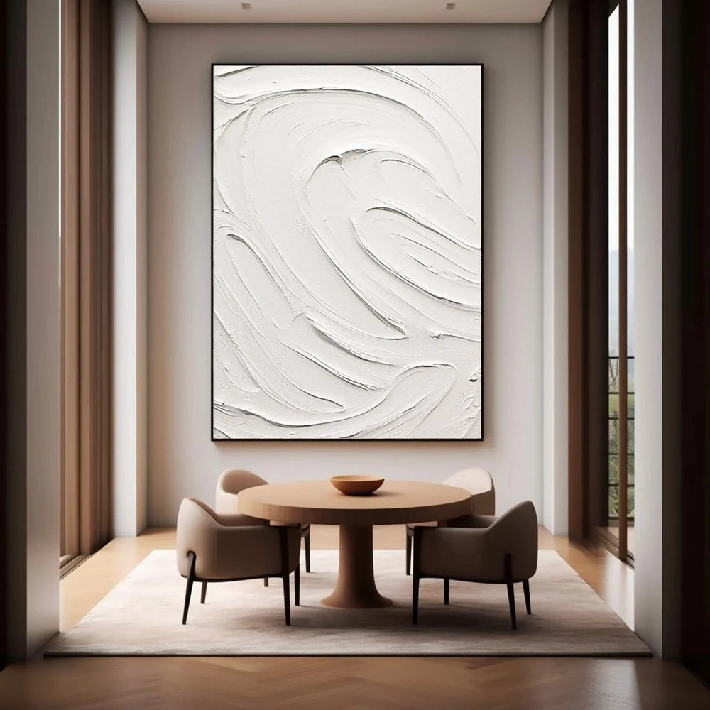 White Textured Minimalist Wall Art #WT026