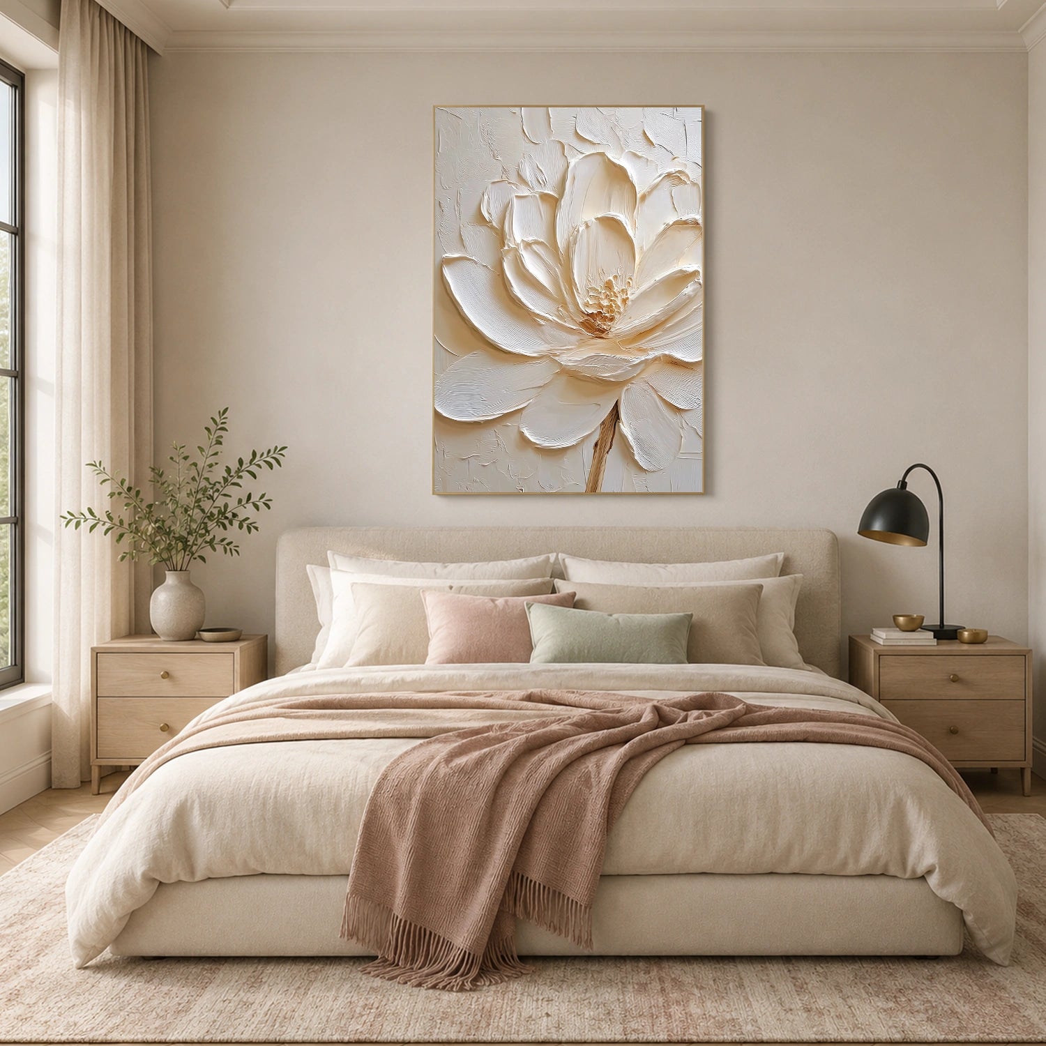 Tree And Flower Abstract Textured Wall Art #TF215