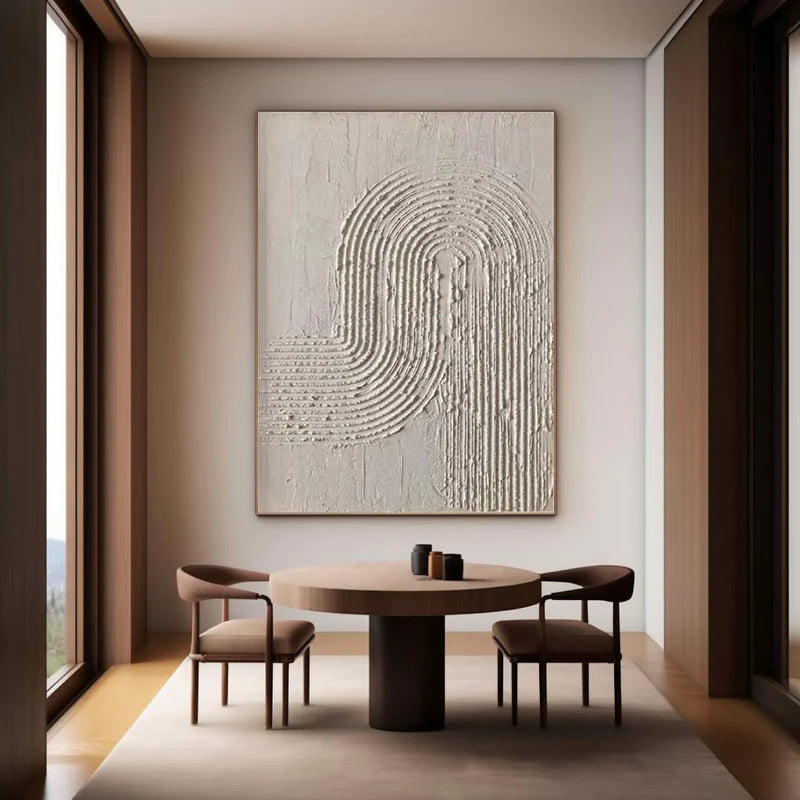 Beige & Brown Textured Minimalist Wall Art #BM012