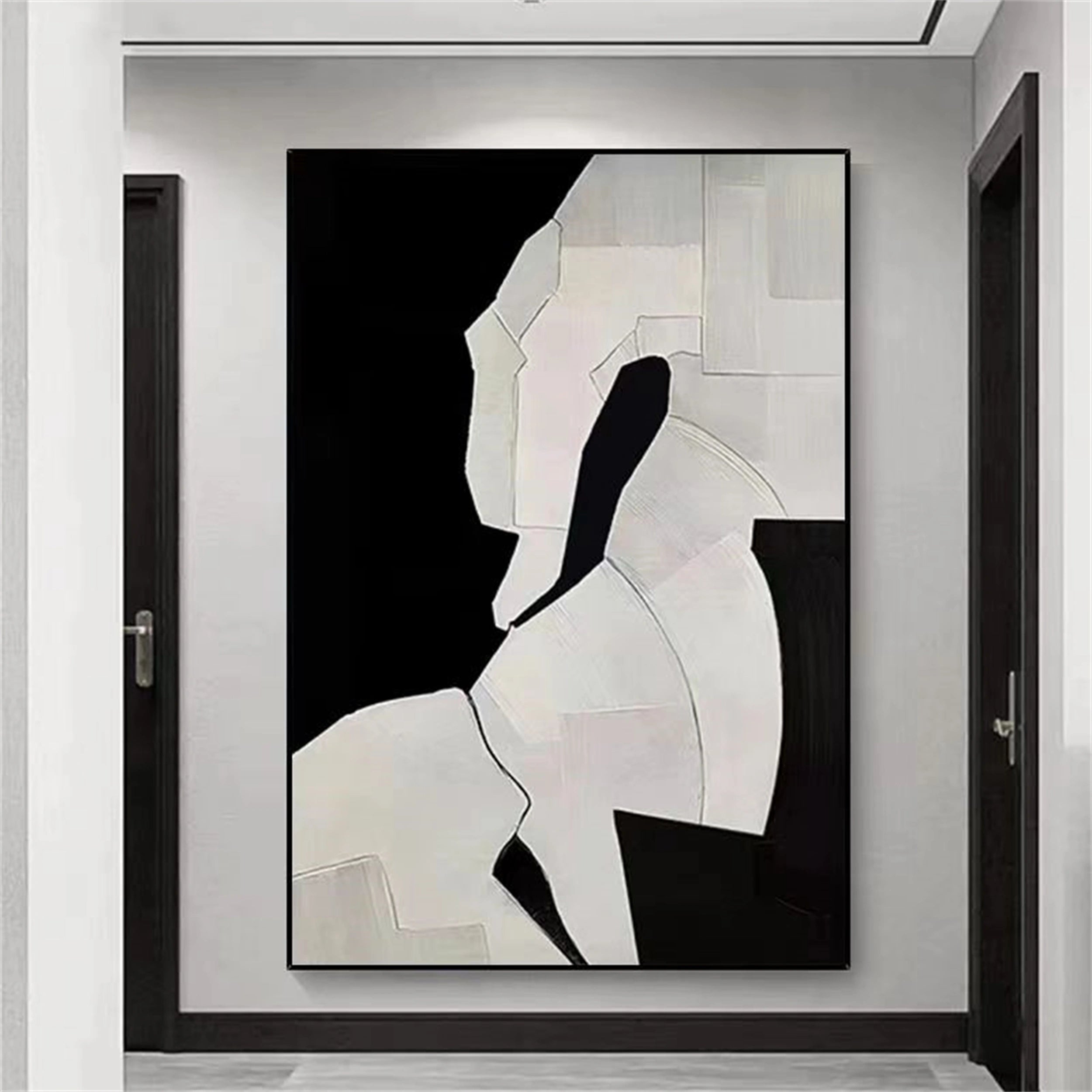 Black Textured Minimalist Wall Art #BT045