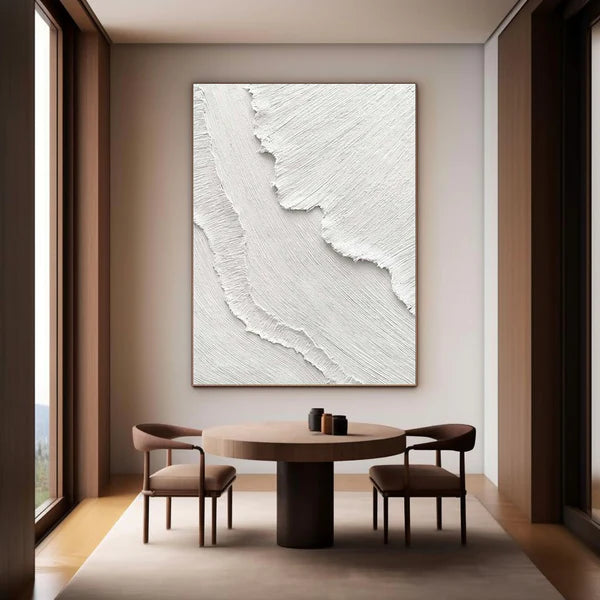 White Textured Minimalist Wall Art #WT044