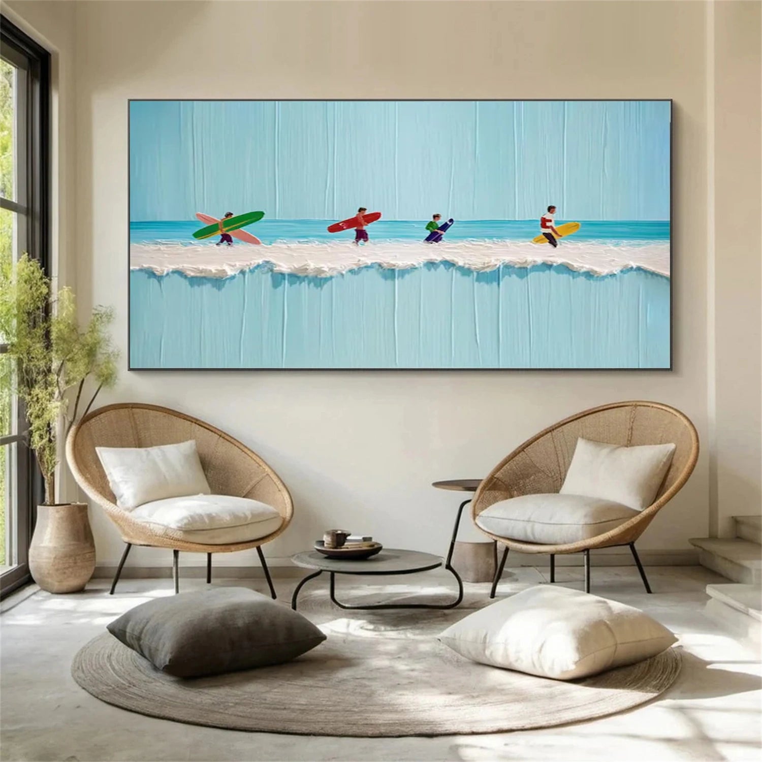 Surfing Sport Textured Wall Art #BA054