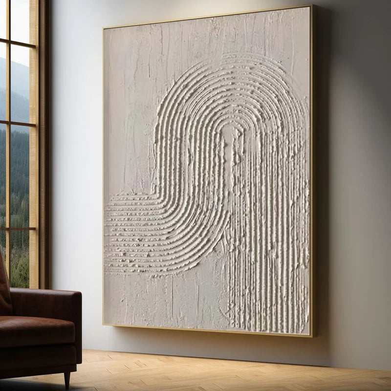 Beige & Brown Textured Minimalist Wall Art #BM012
